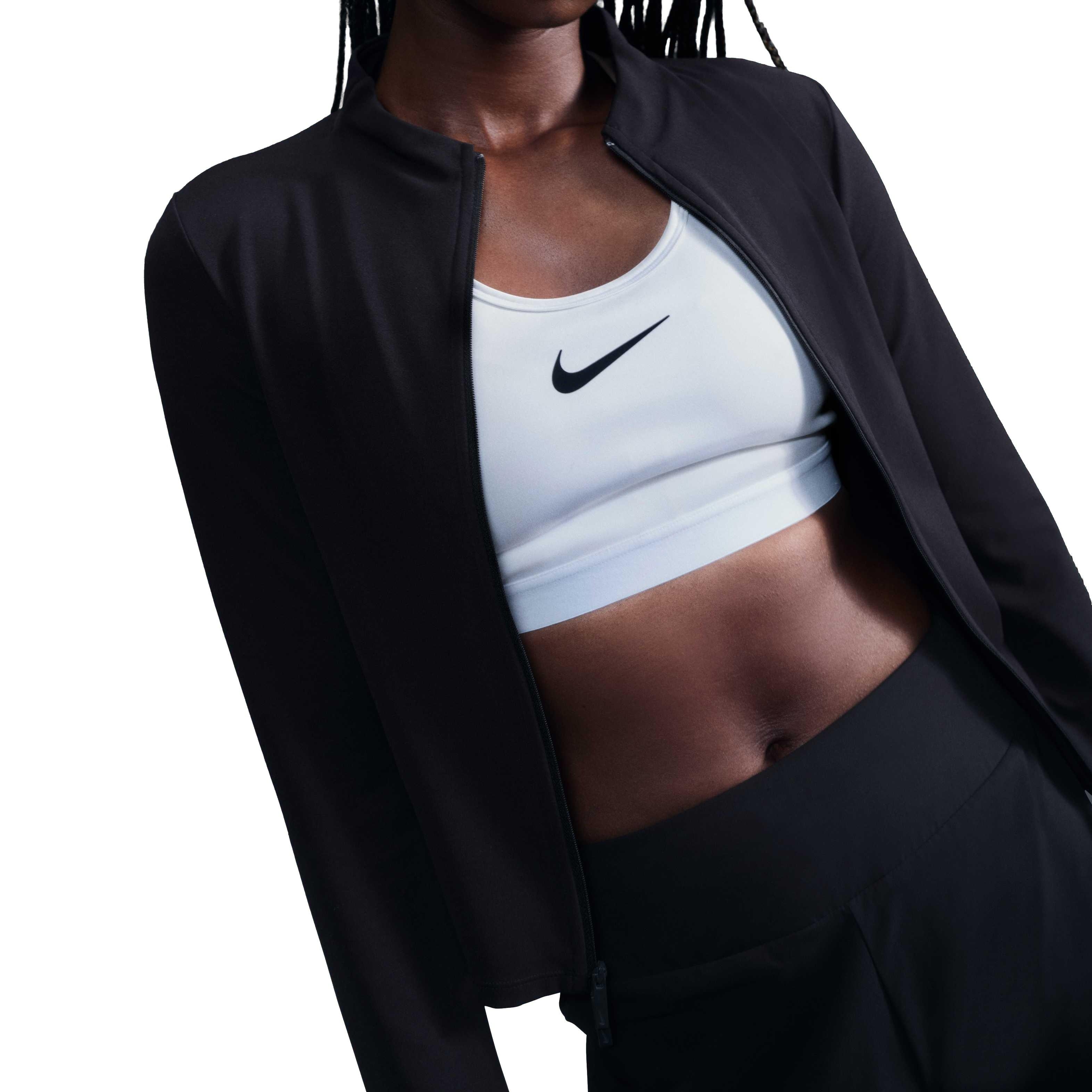 Nike Women's Zenvy Dri-FIT Full-Zip Long-Sleeve Top - Black - BLACK Thumbnail View 5