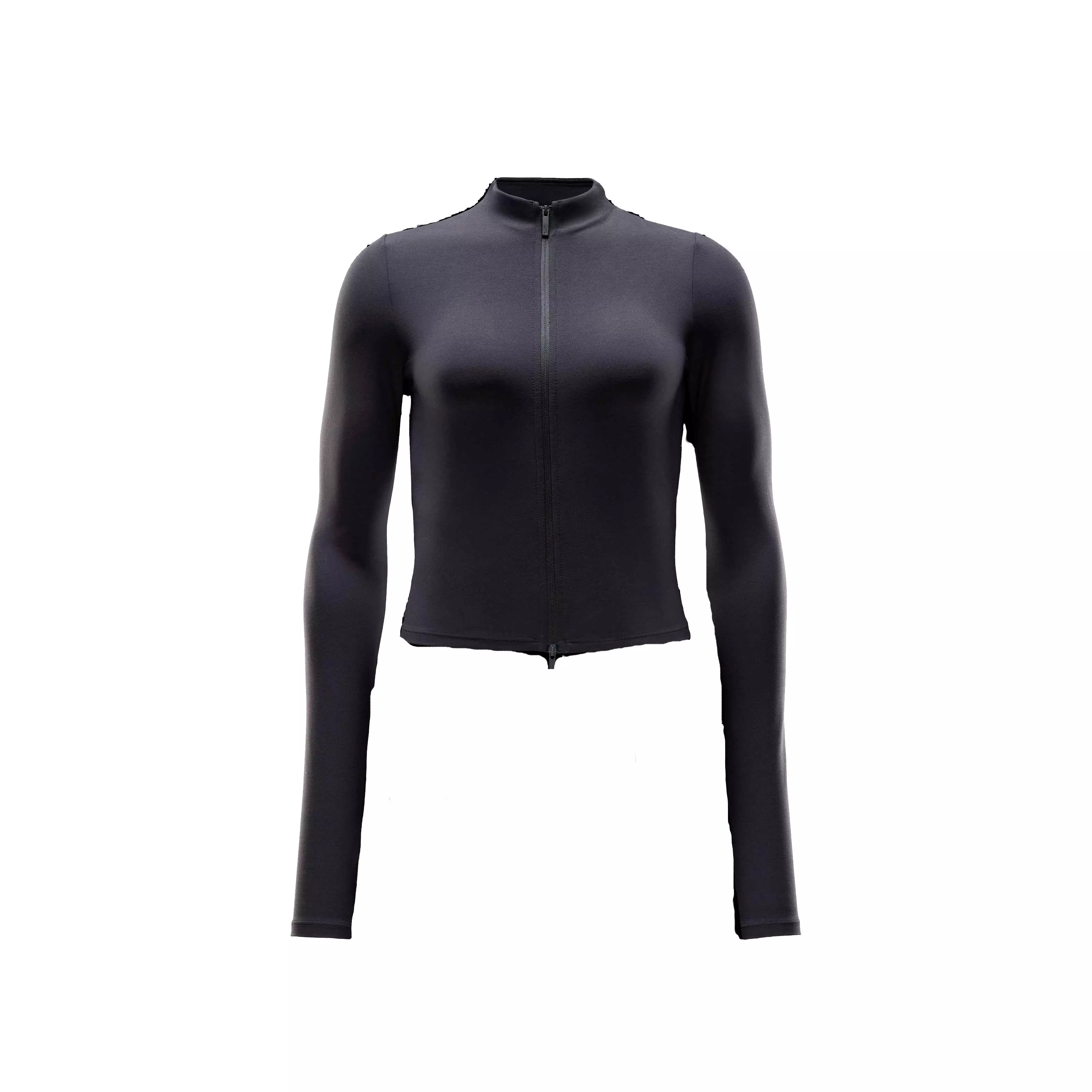 Nike Women's Zenvy Dri-FIT Full-Zip Long-Sleeve Top - Black - BLACK