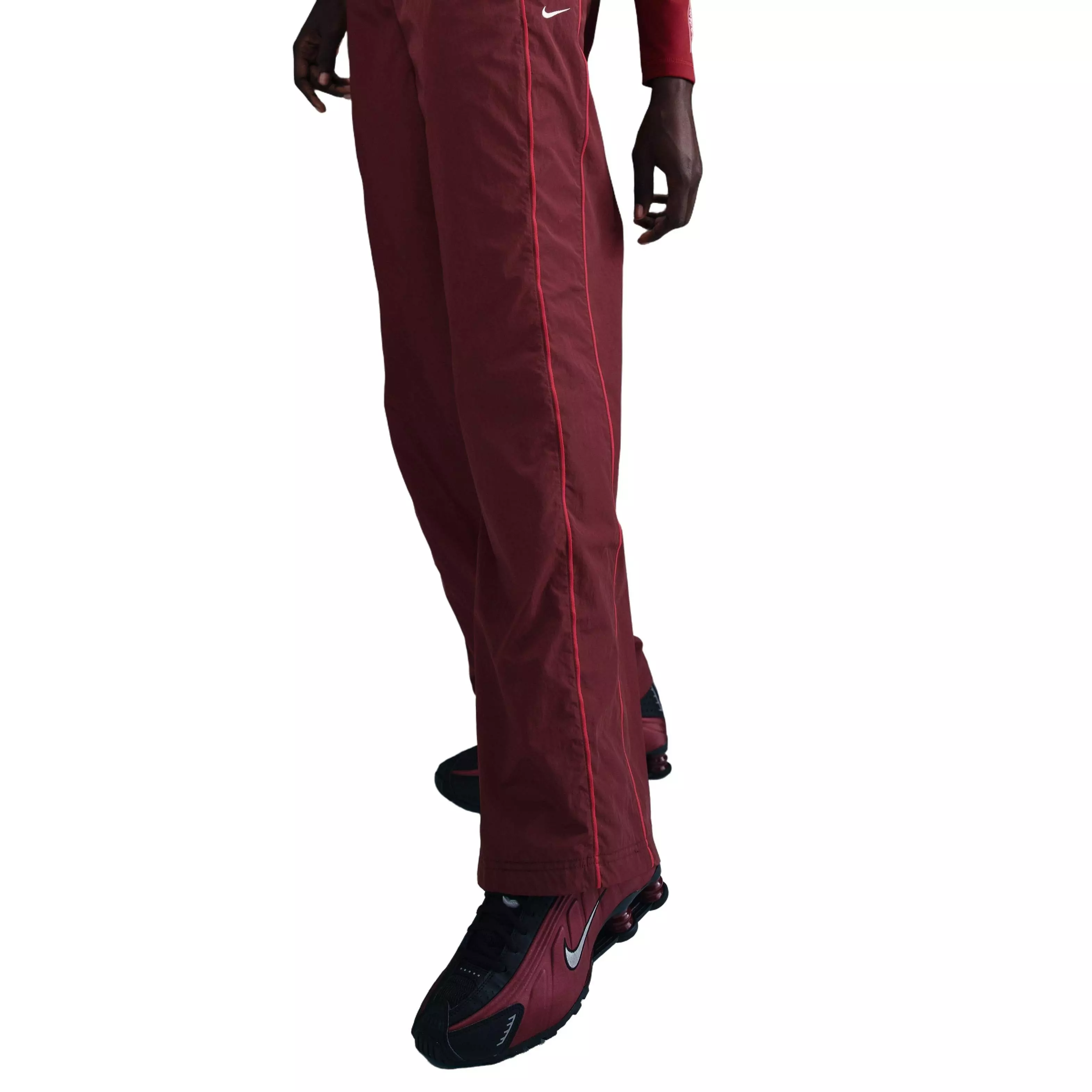 Nike Women's Windrunner High-Waisted Woven Open-Hem Pants - Red - RED