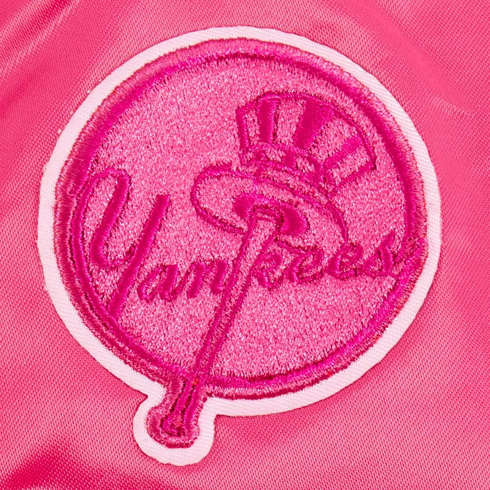 Pro Standard Big Girls' MLB New York Yankees Triple Pink Satin Jacket - PINK