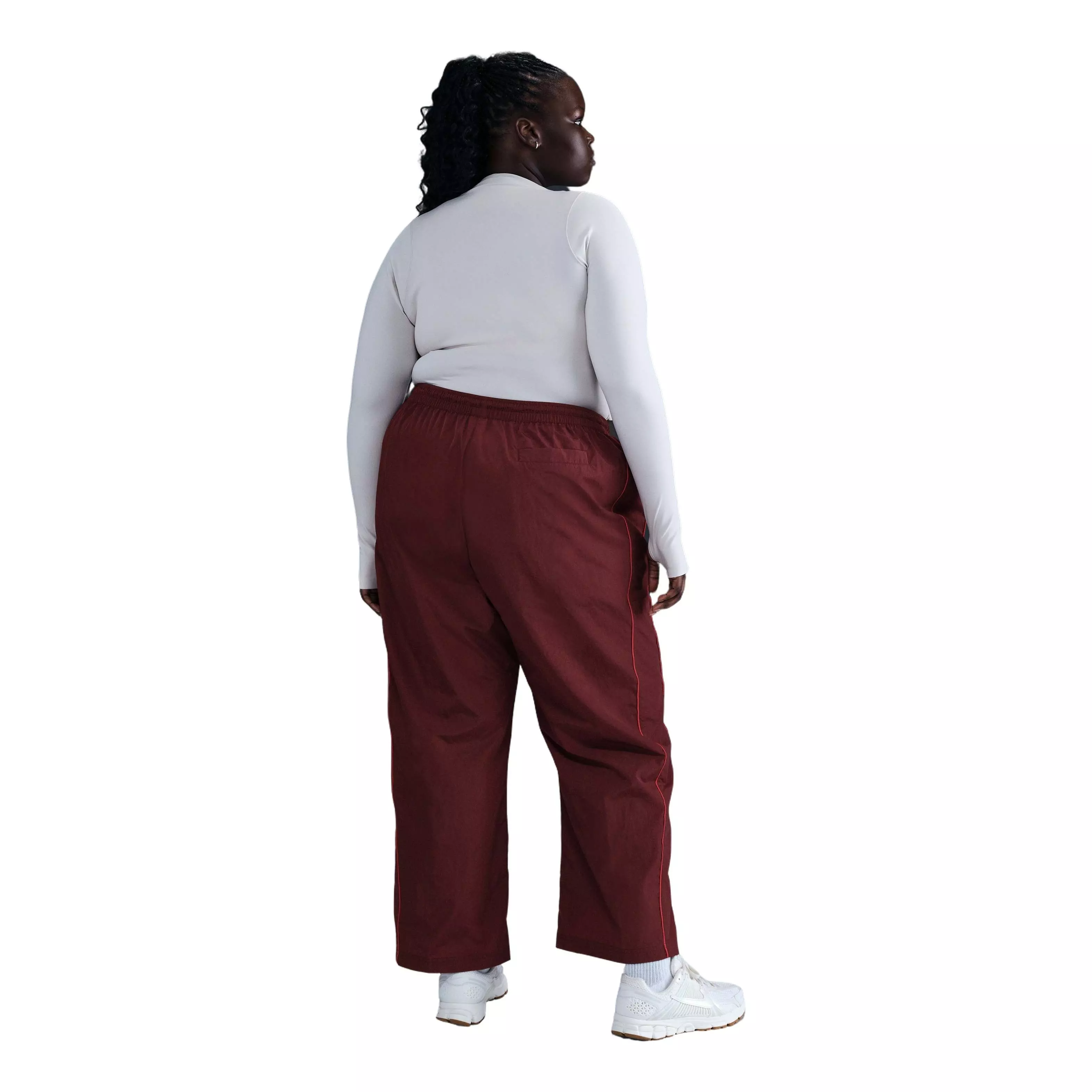 Nike Women's Windrunner High-Waisted Open-Hem Woven Pants - Red - RED