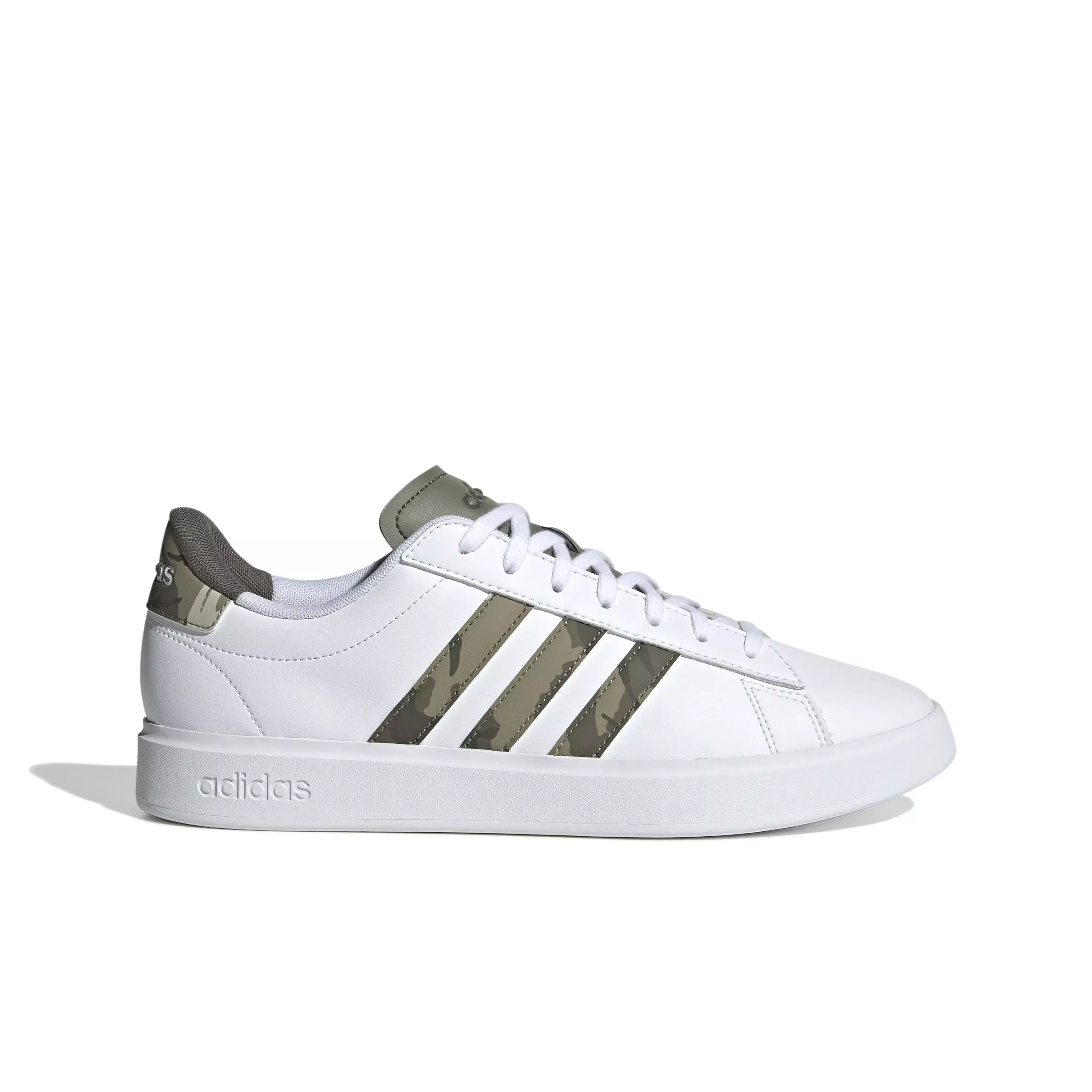adidas Grand Court 2.0 "Ftwr White/Olive Strata/Shadow Olive" Men's Shoe - WHITE/OLIVE/OLIVE