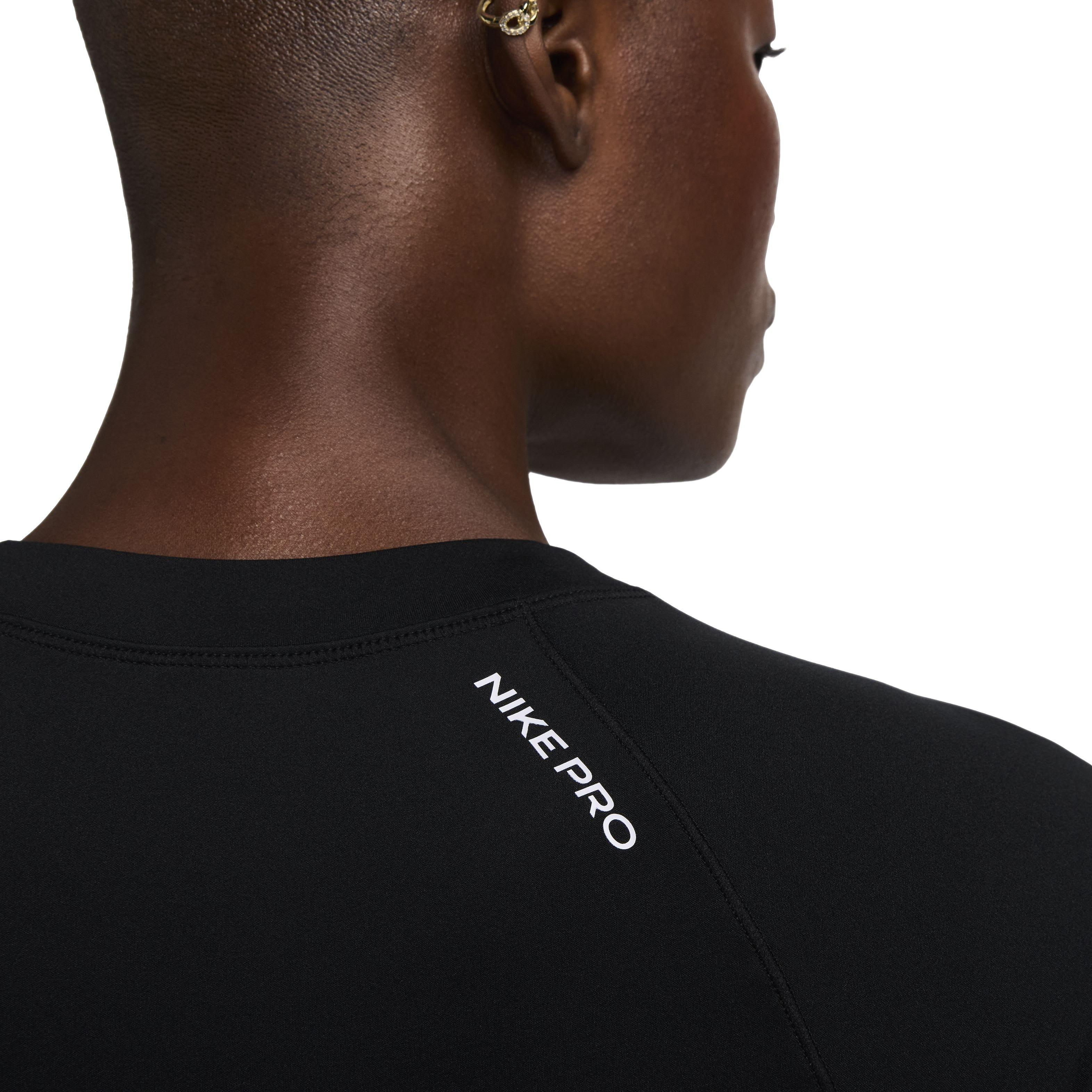 Nike Women's Pro Dri-FIT Short-Sleeve Top - Black - BLACK Thumbnail View 4