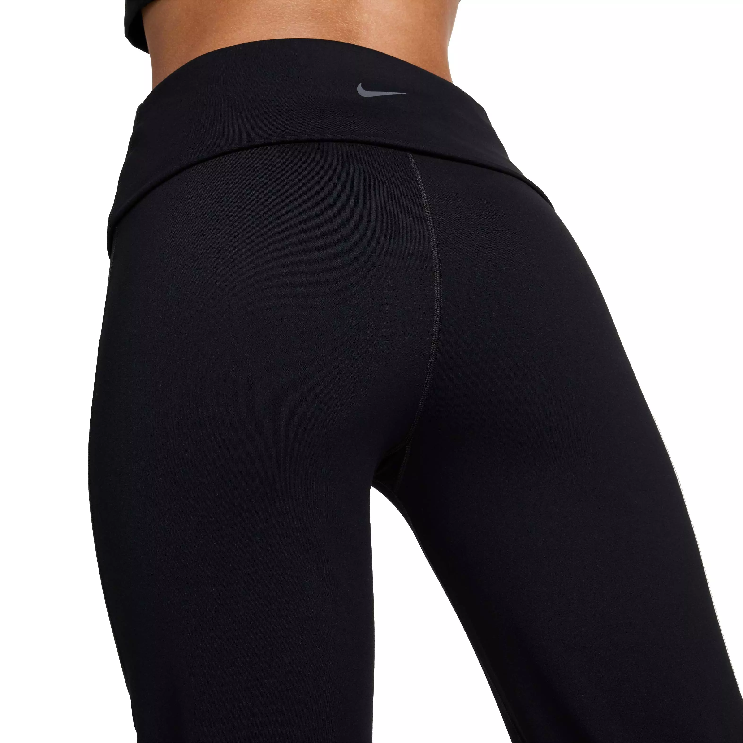 Nike One Women's Dri-FIT High-Waisted Fold-Over Pants - Black - BLACK