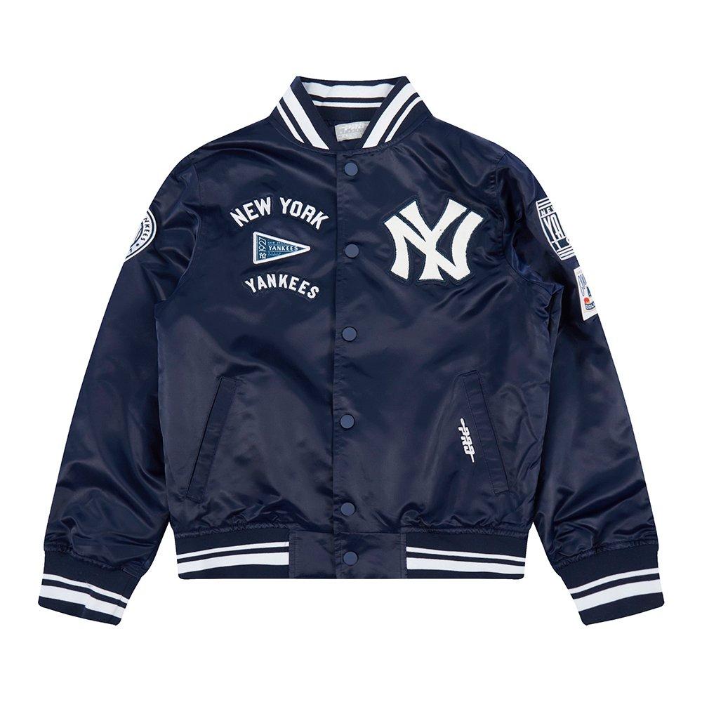 Pro Standard MLB New York Yankees Retro Classic Big Boys' Navy Rib Satin Jacket