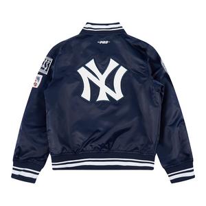 Pro Standard Big Boys' MLB New York Yankees Retro Classic Rib Satin Jacket -Navy