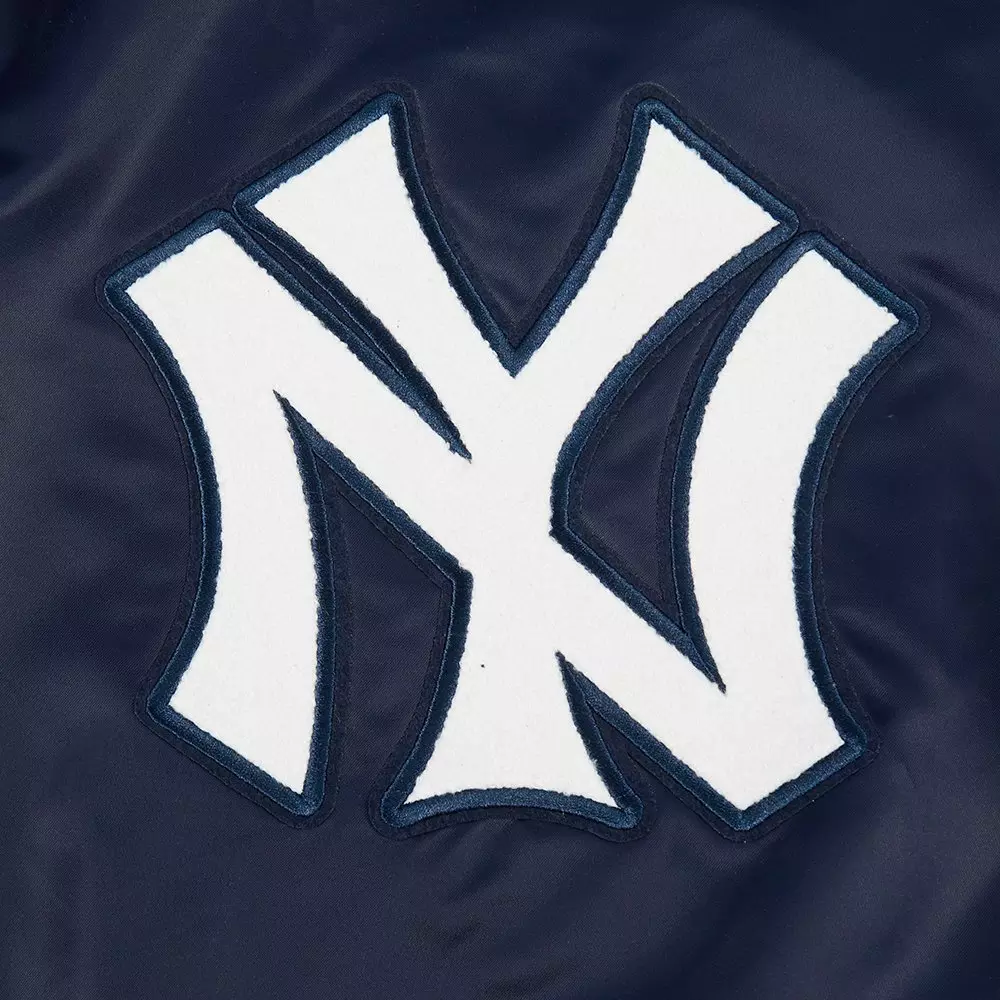 Pro Standard Big Boys' MLB New York Yankees Retro Classic Rib Satin Jacket -Navy - NAVY