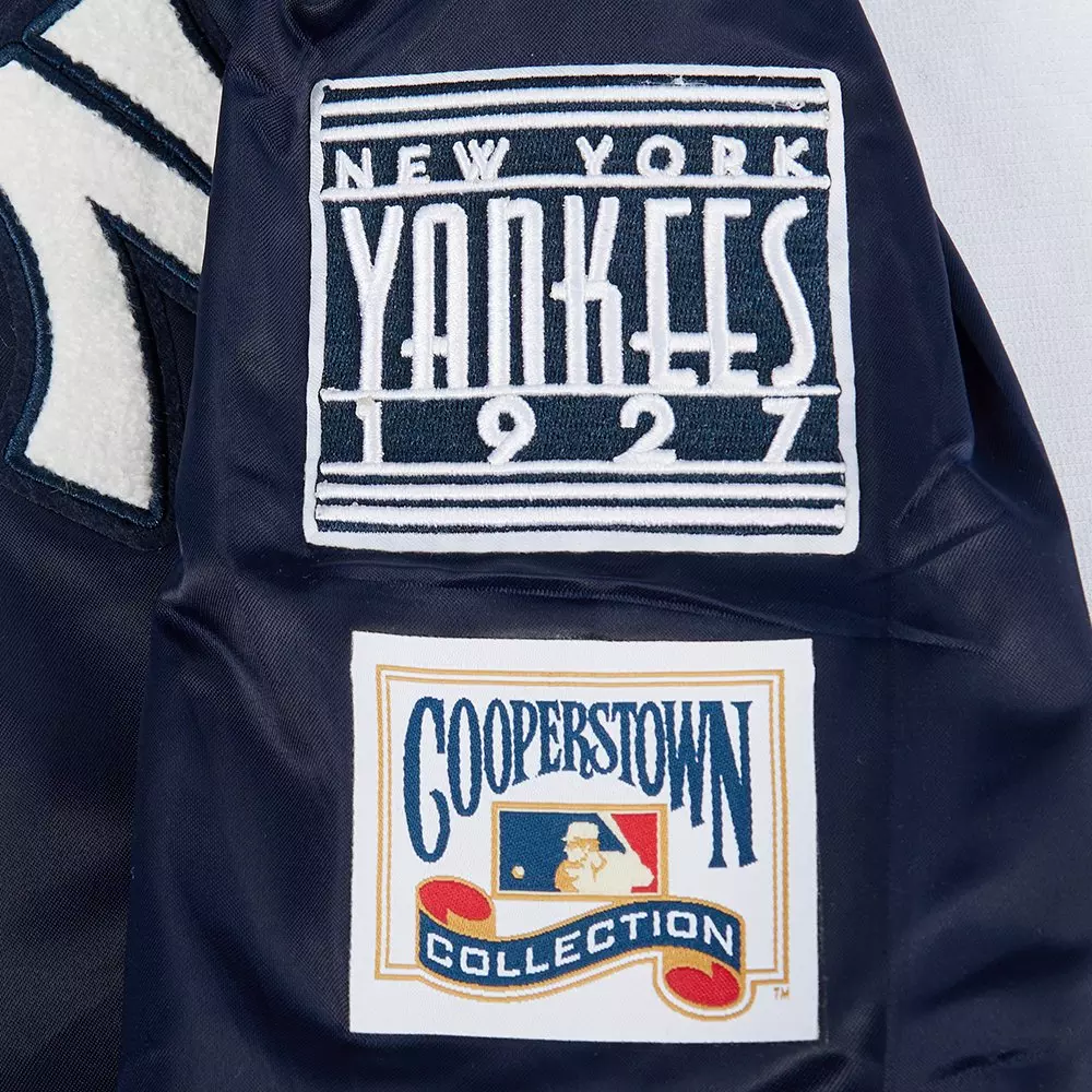 Pro Standard Big Boys' MLB New York Yankees Retro Classic Rib Satin Jacket -Navy - NAVY