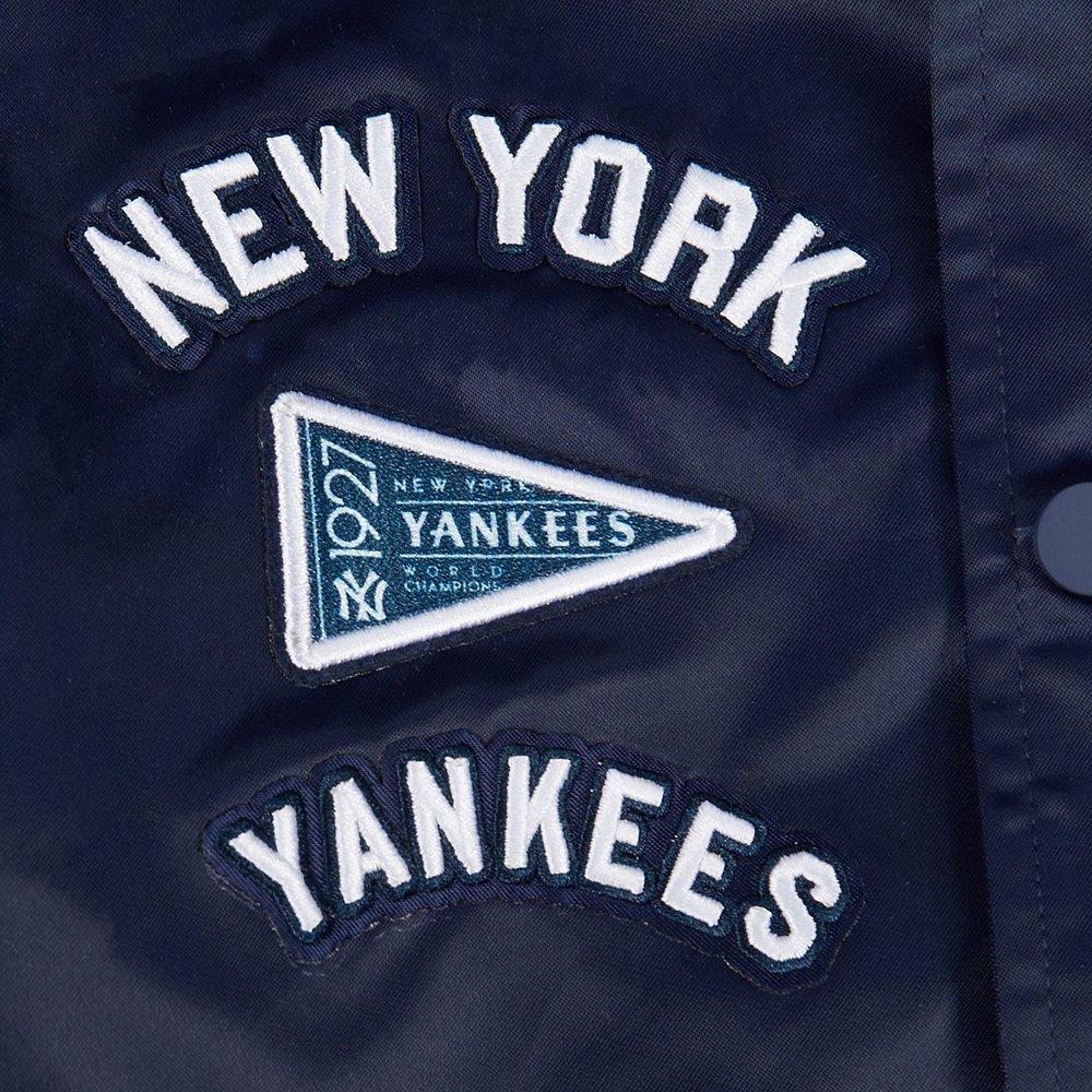 Pro Standard Big Boys' MLB New York Yankees Retro Classic Rib Satin Jacket - Navy - NAVY Thumbnail View 6