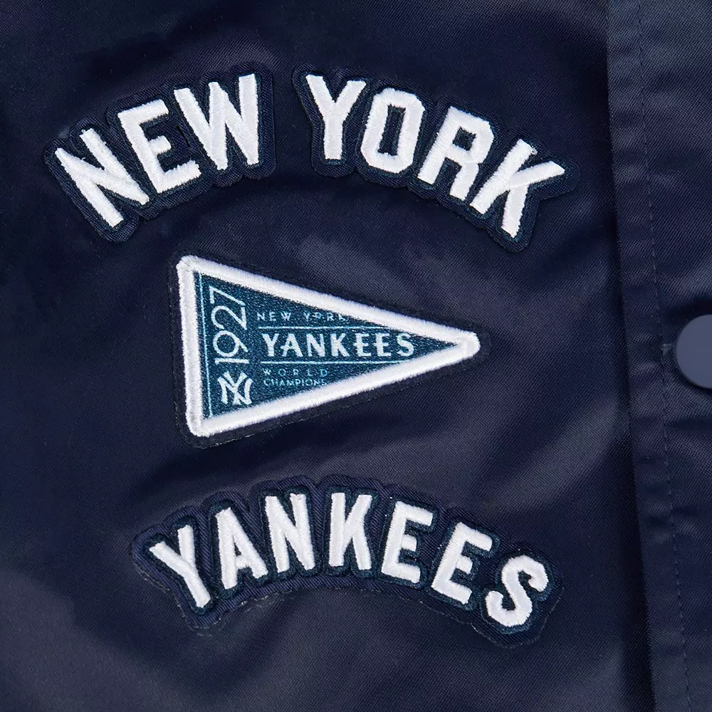 Pro Standard Big Boys' MLB New York Yankees Retro Classic Rib Satin Jacket -Navy - NAVY