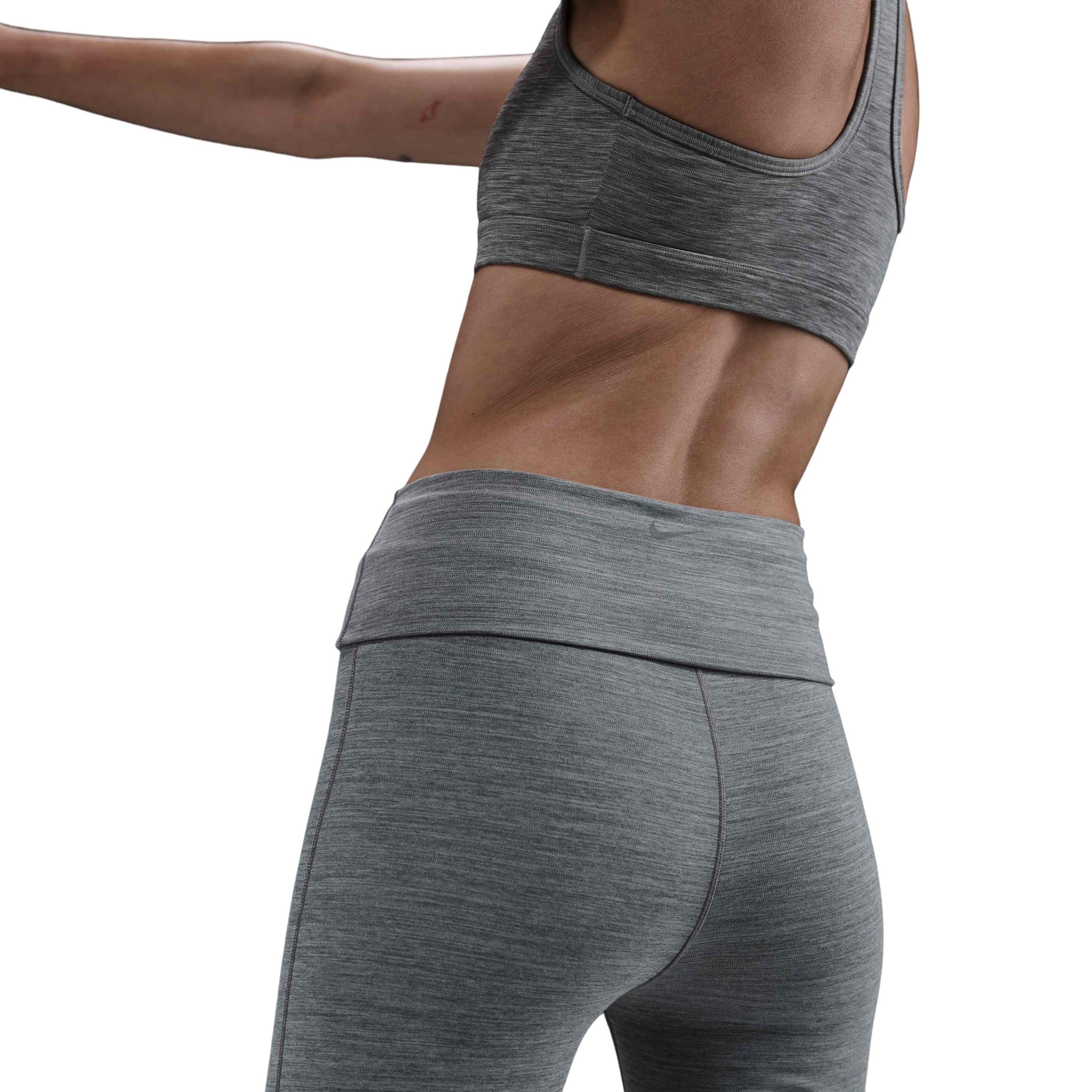 Nike One Dri-FIT High-Waisted Women's Grey Fold-Over Pants