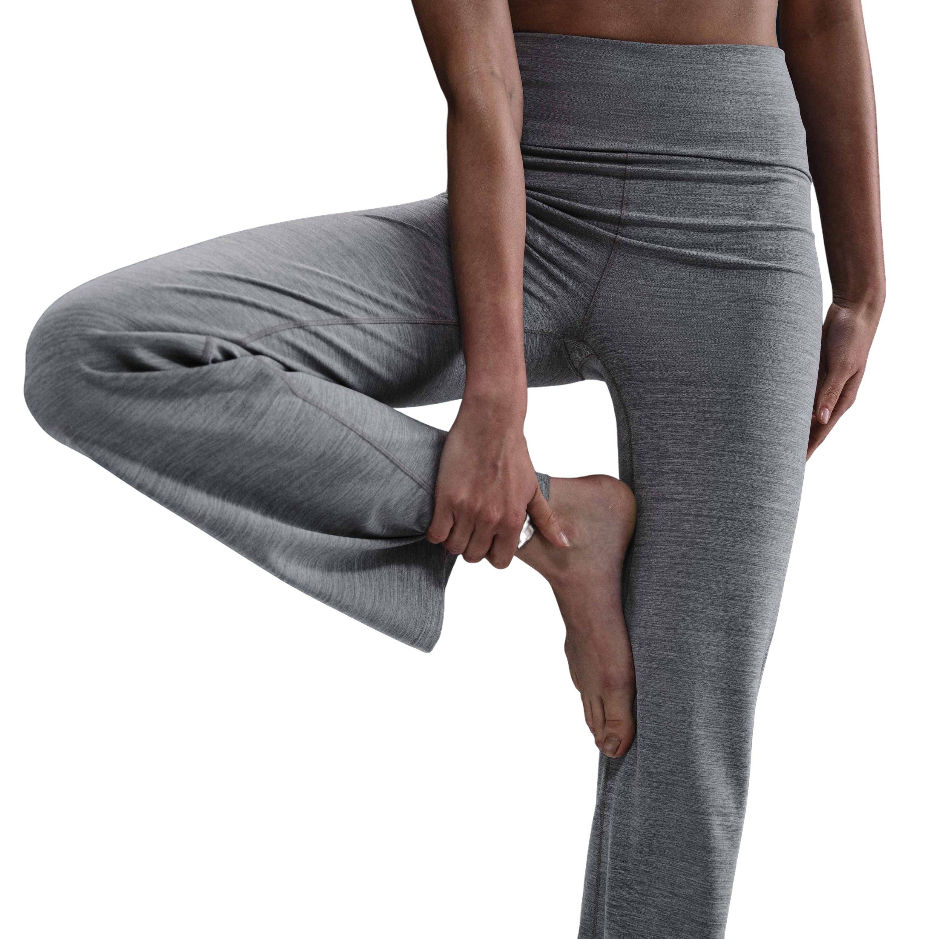 Nike One Dri-FIT High-Waisted Women's Grey Fold-Over Pants