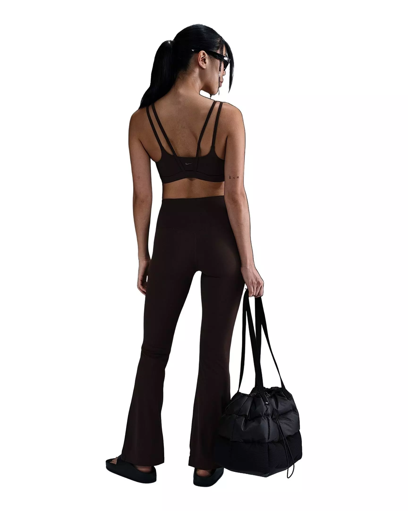 Nike Women's Zenvy High-Waisted Flared Leggings - Brown - BROWN