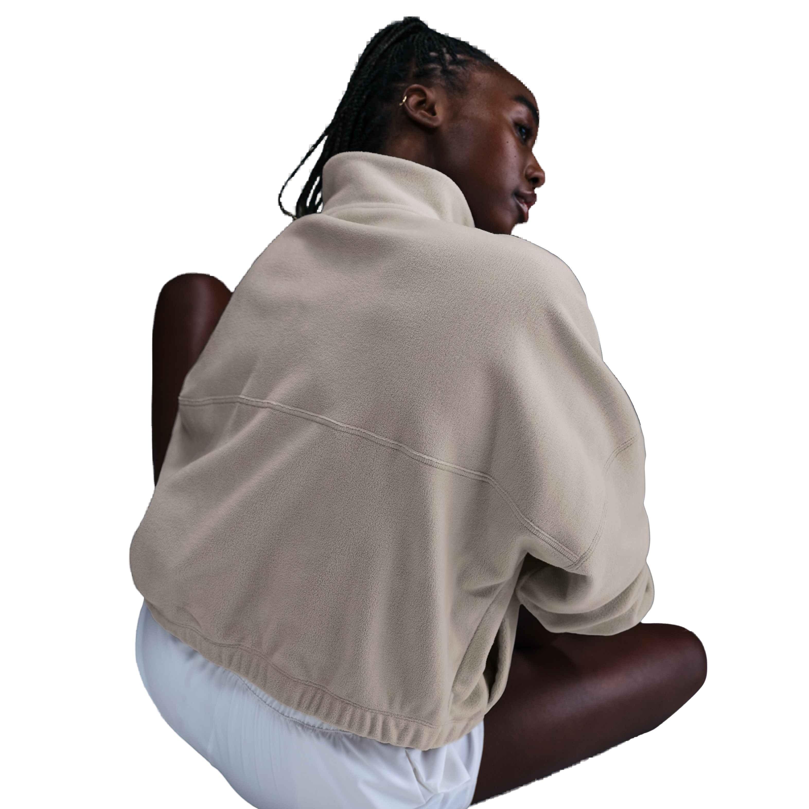 Nike One Therma-FIT Oversized 1/2-Zip Women's Brown Fleece Top