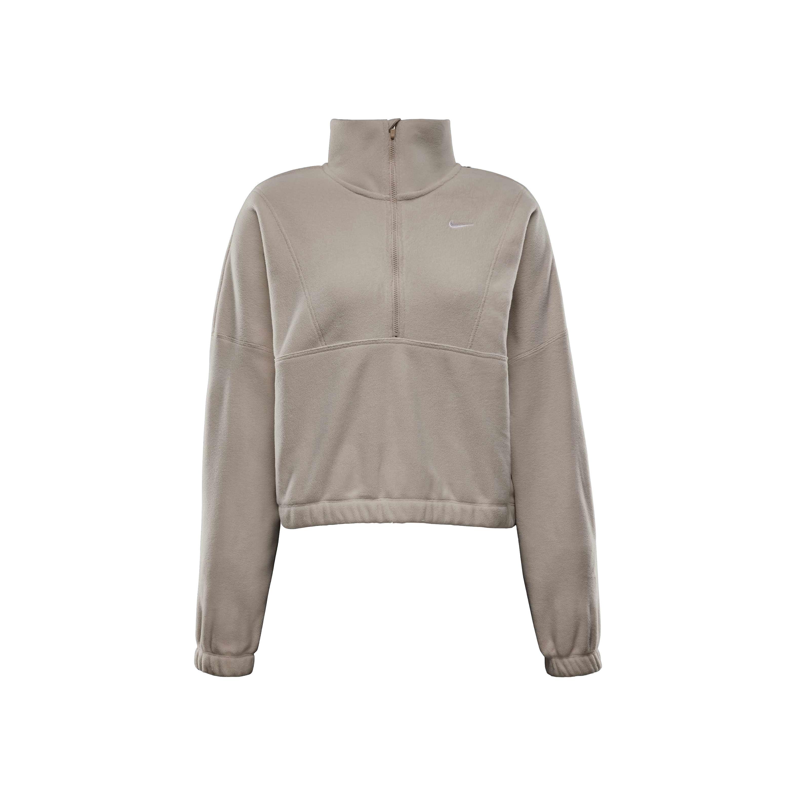 Nike One Therma-FIT Oversized 1/2-Zip Women's Brown Fleece Top