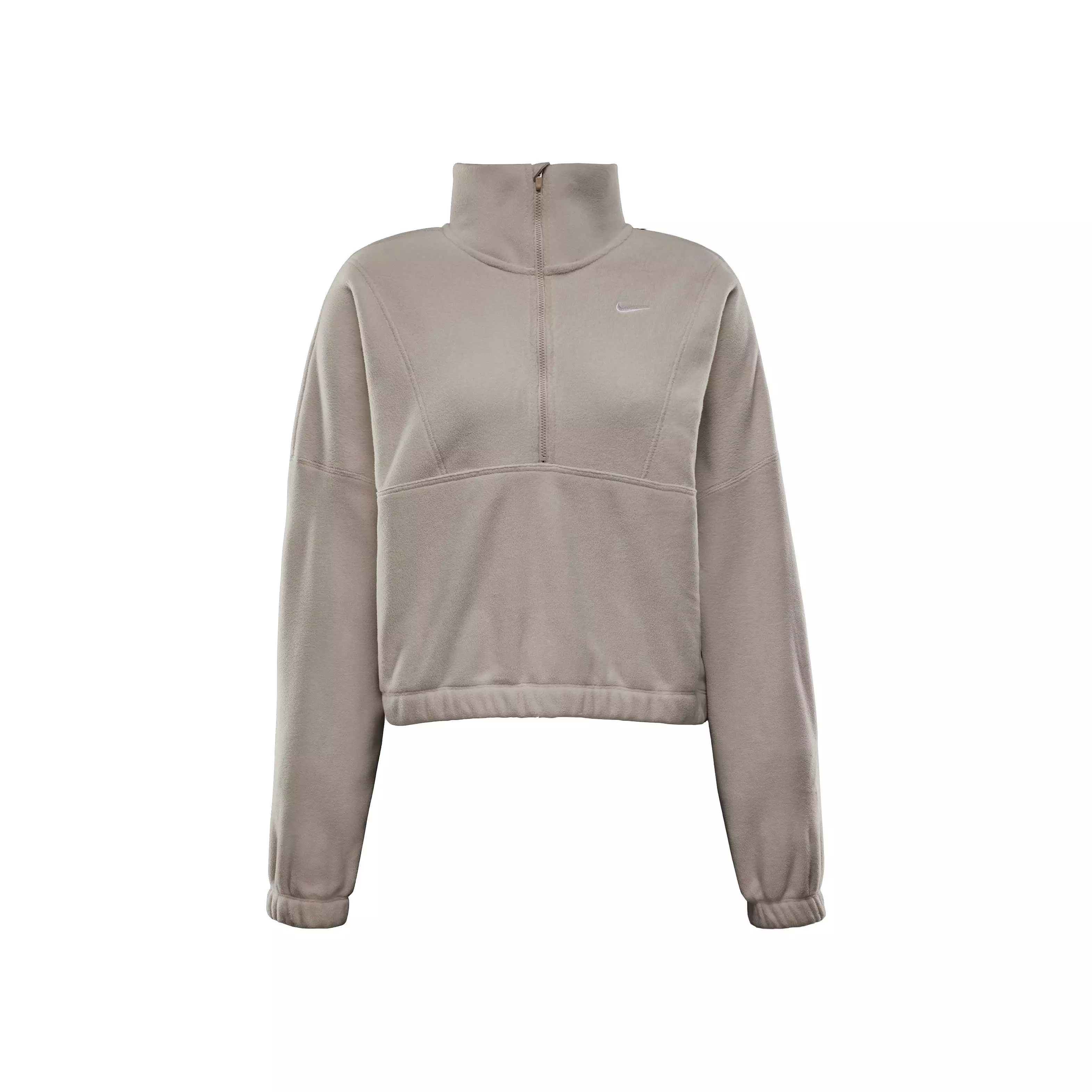 Nike Women's One Therma-FIT Oversized 1/2-Zip Fleece Top - Brown - BROWN