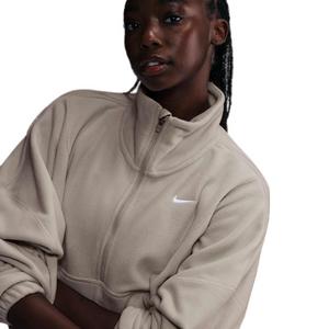 Nike Women's One Therma-FIT Oversized 1/2-Zip Fleece Top - Brown