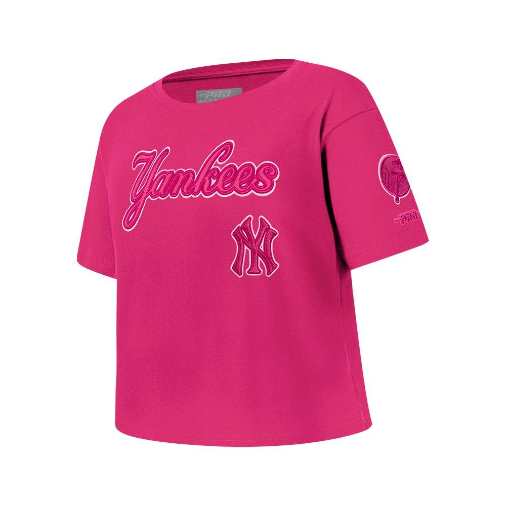 Pro Standard MLB New York Yankees Tiple Pink Big Girls' Short Sleeve Boxy Top