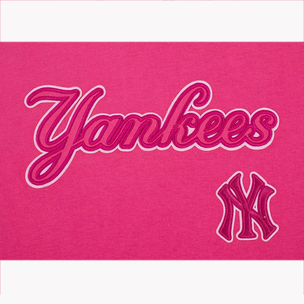 Pro Standard Big Girls' MLB New York Yankees Triple Pink Short Sleeve Boxy Top - PINK