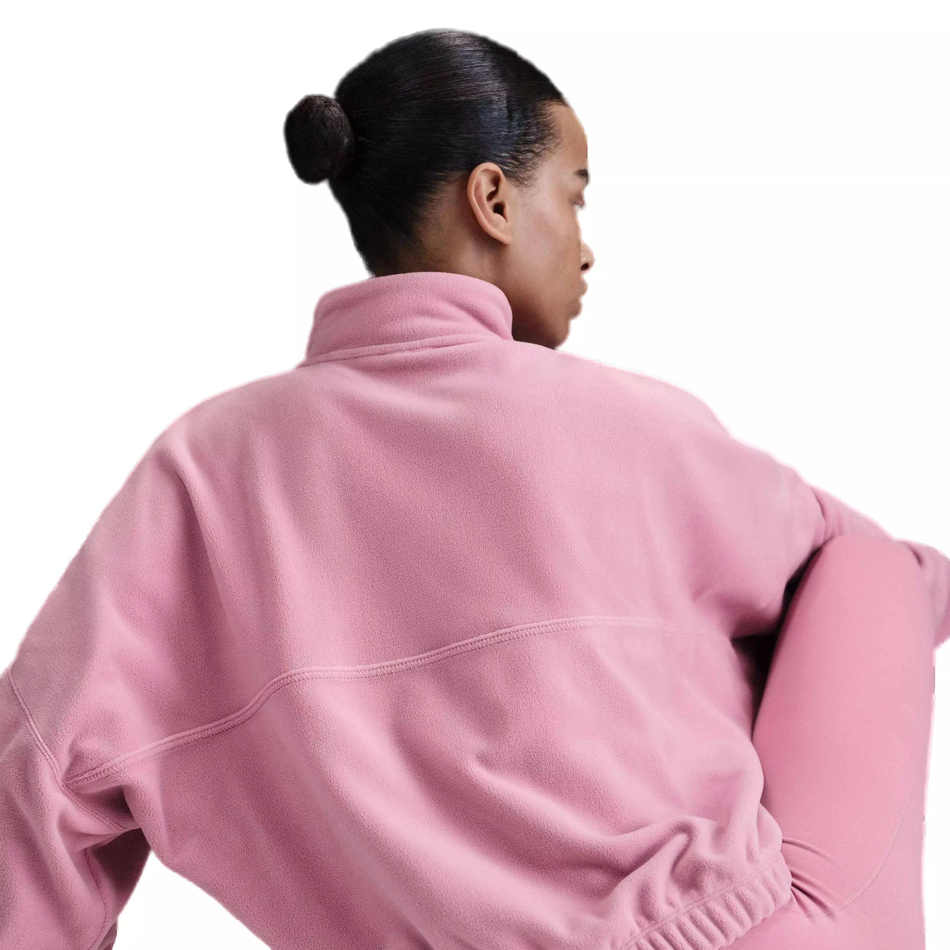 Nike Women's One Therma-FIT Oversized 1/2-Zip Fleece Top - Pink - PINK