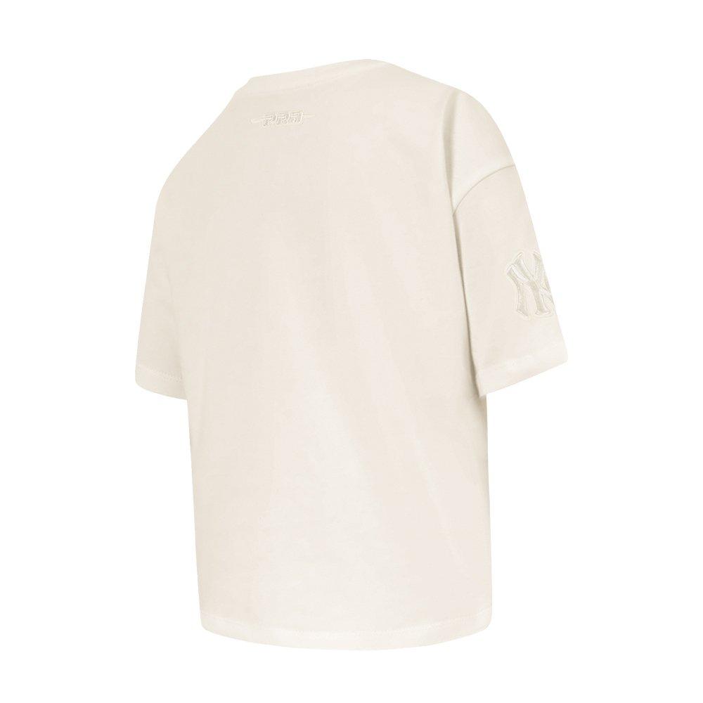 Pro Standard MLB New York Yankees Neutral Big Girls' Cream Short Sleeve Boxy Top