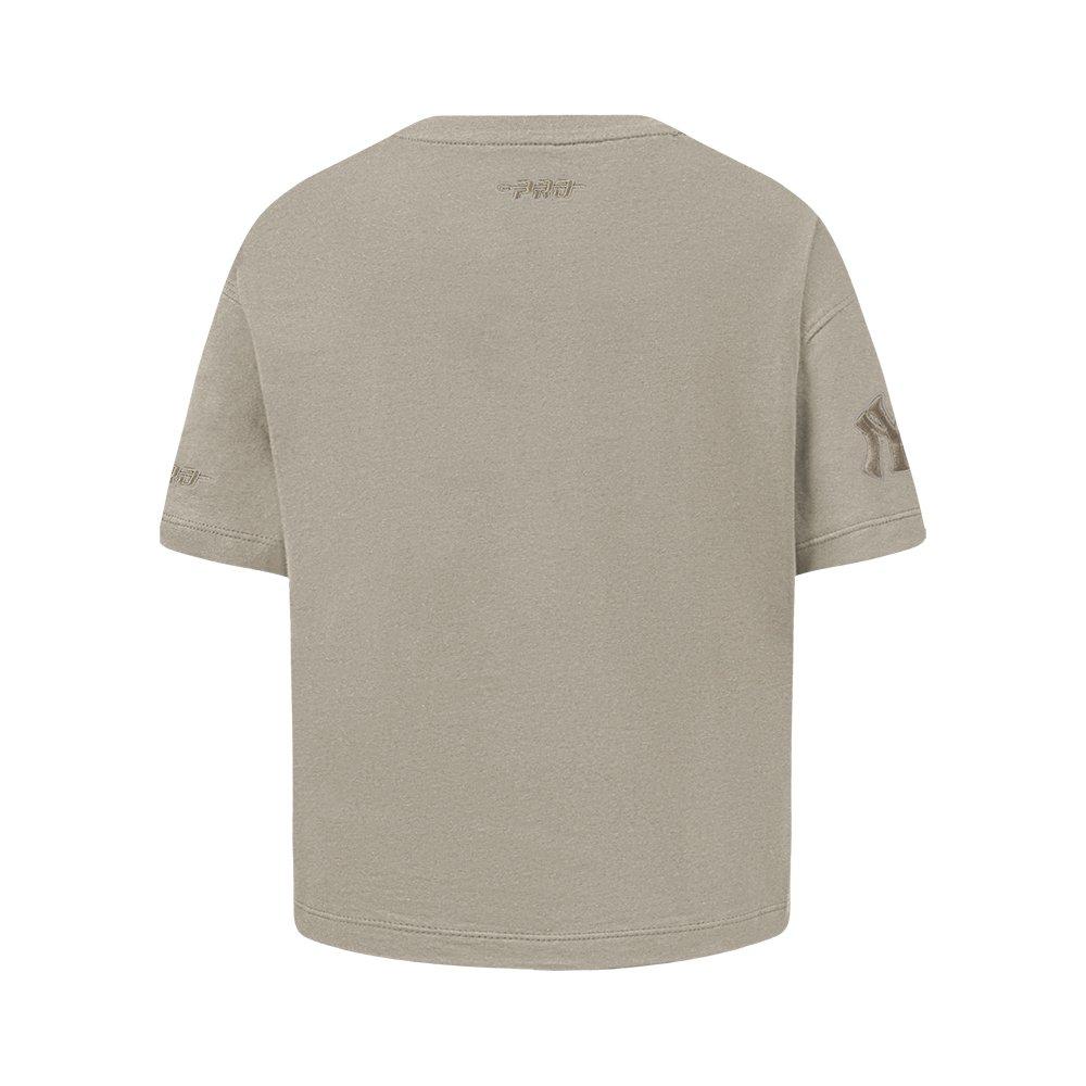 Pro Standard MLB New York Yankees Neutral Big Girls' Khaki Short Sleeve Boxy Top