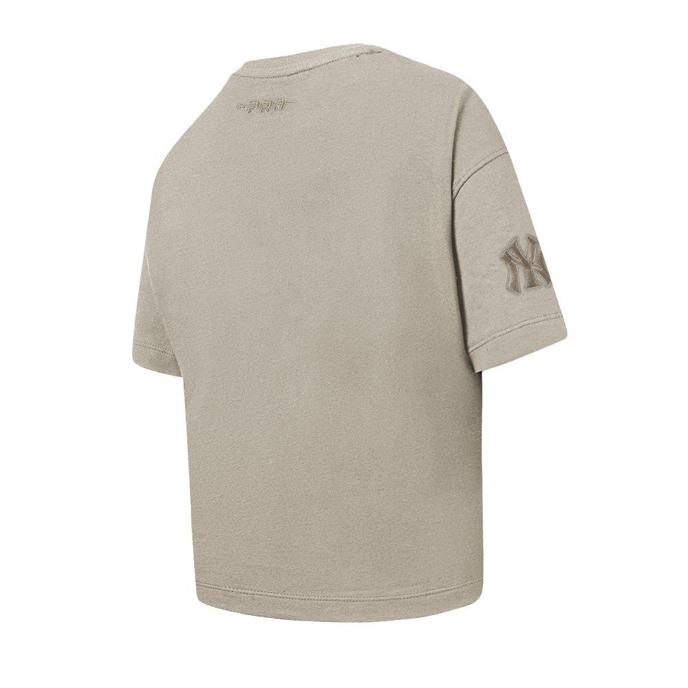 Pro Standard MLB New York Yankees Neutral Big Girls' Khaki Short Sleeve Boxy Top