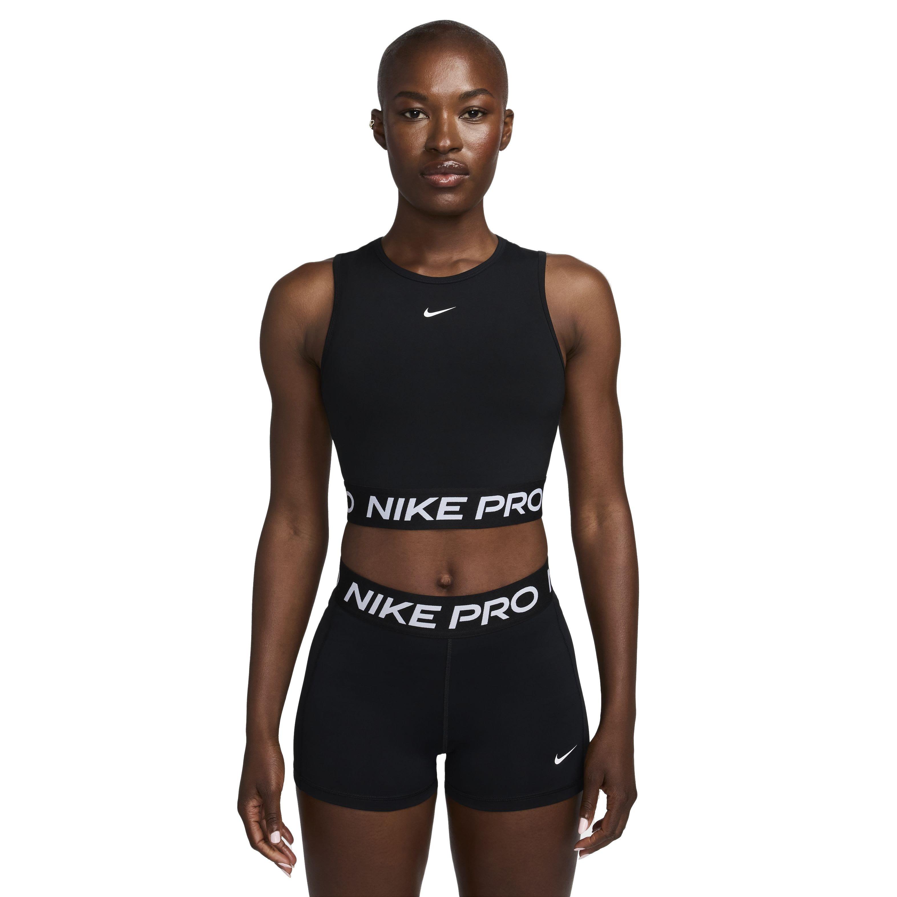 Nike Women's Pro Dri-FIT Cropped Tank Top - Black - BLACK