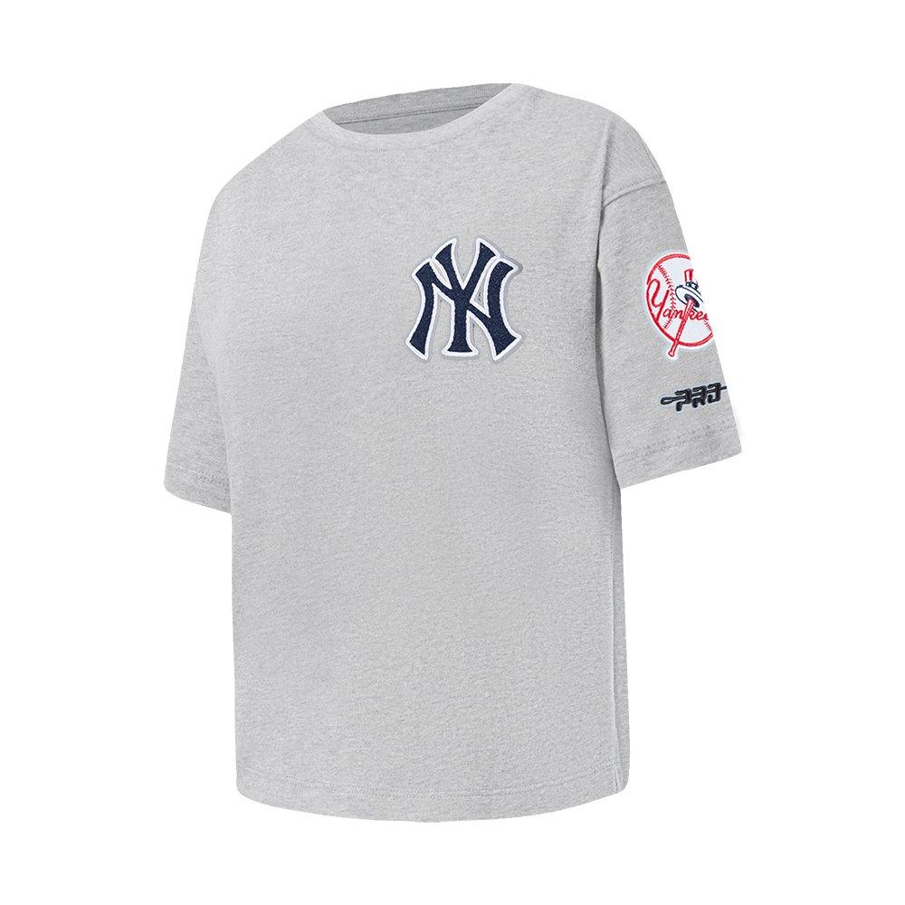 Pro Standard Big Girls' MLB New York Yankees Classic Short Sleeve Boxy Top - Grey - DK GREY Thumbnail View 3