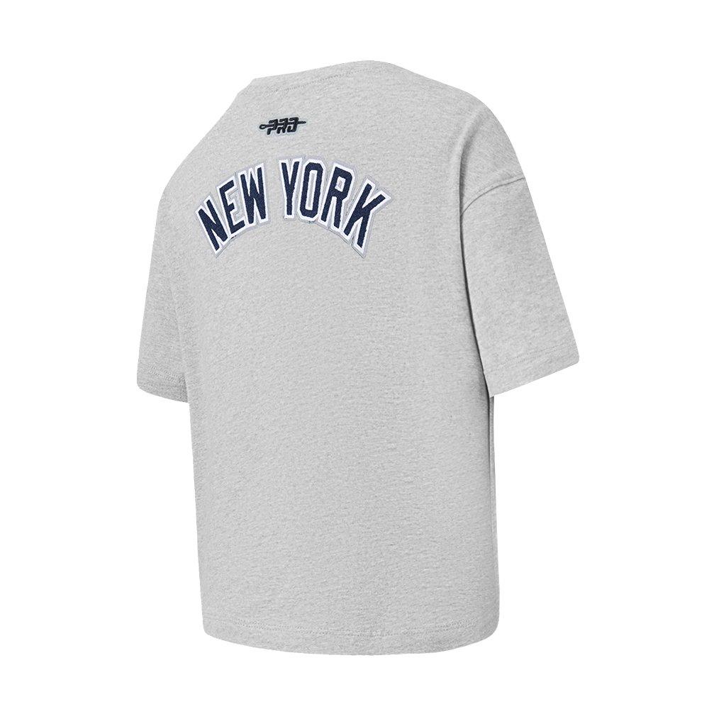 Pro Standard MLB New York Yankees Classic Big Girls' Grey Short Sleeve Boxy Top