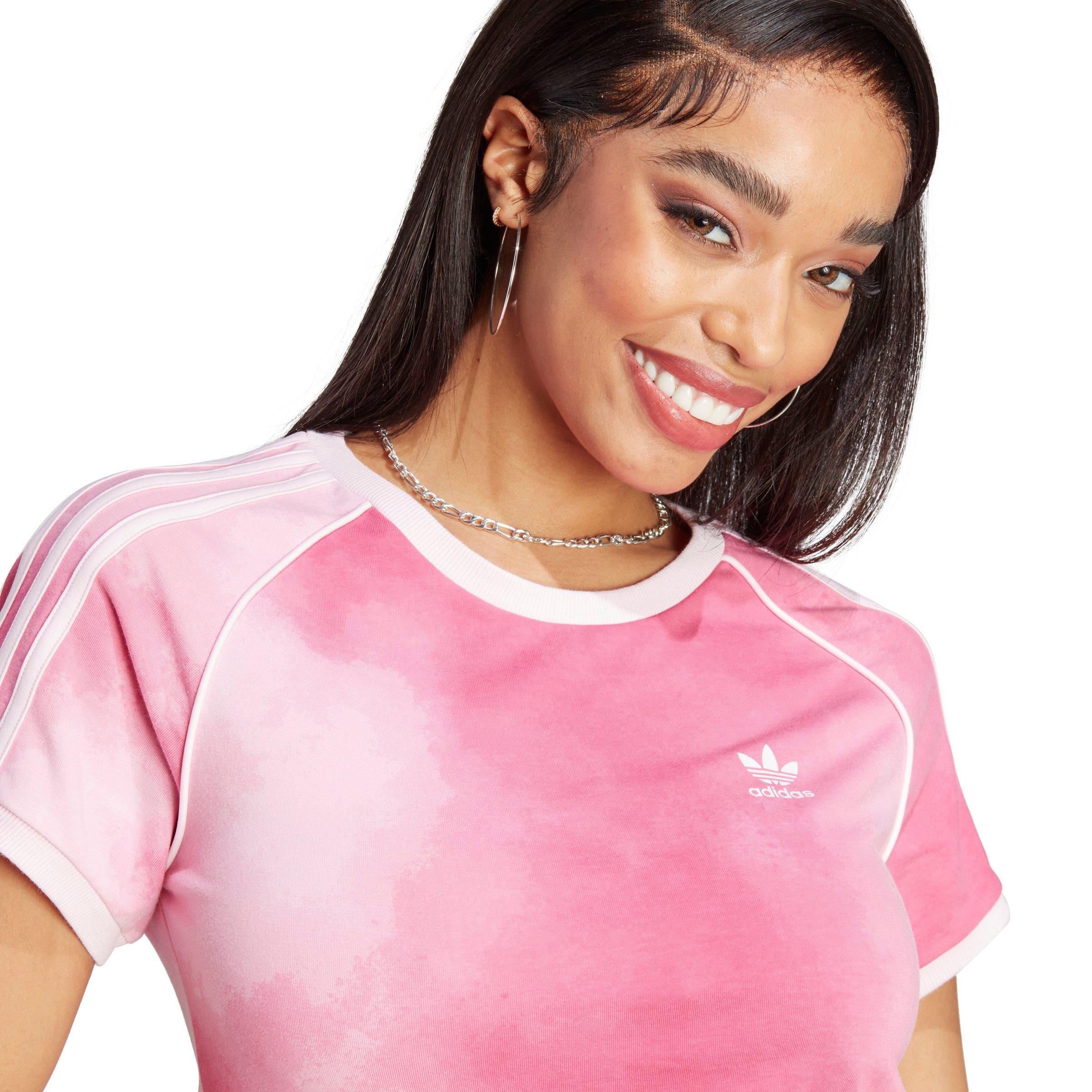 journalist Sophie Føde adidas Women's Color Fade Tight 3-Stripe T-Shirt - Pink - Hibbett | City  Gear