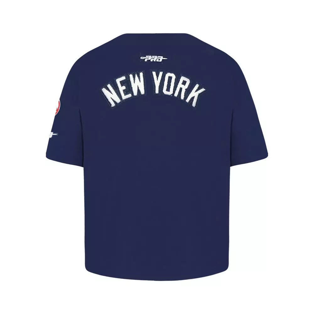 Pro Standard Big Girls' MLB New York Yankees Classic Short Sleeve Boxy Top -Navy - NAVY