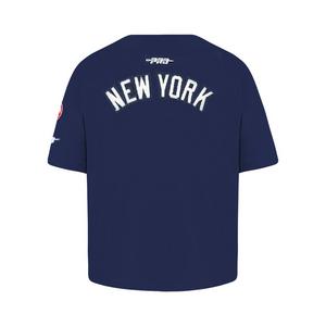 Pro Standard Big Girls' MLB New York Yankees Classic Short Sleeve Boxy Top -Navy