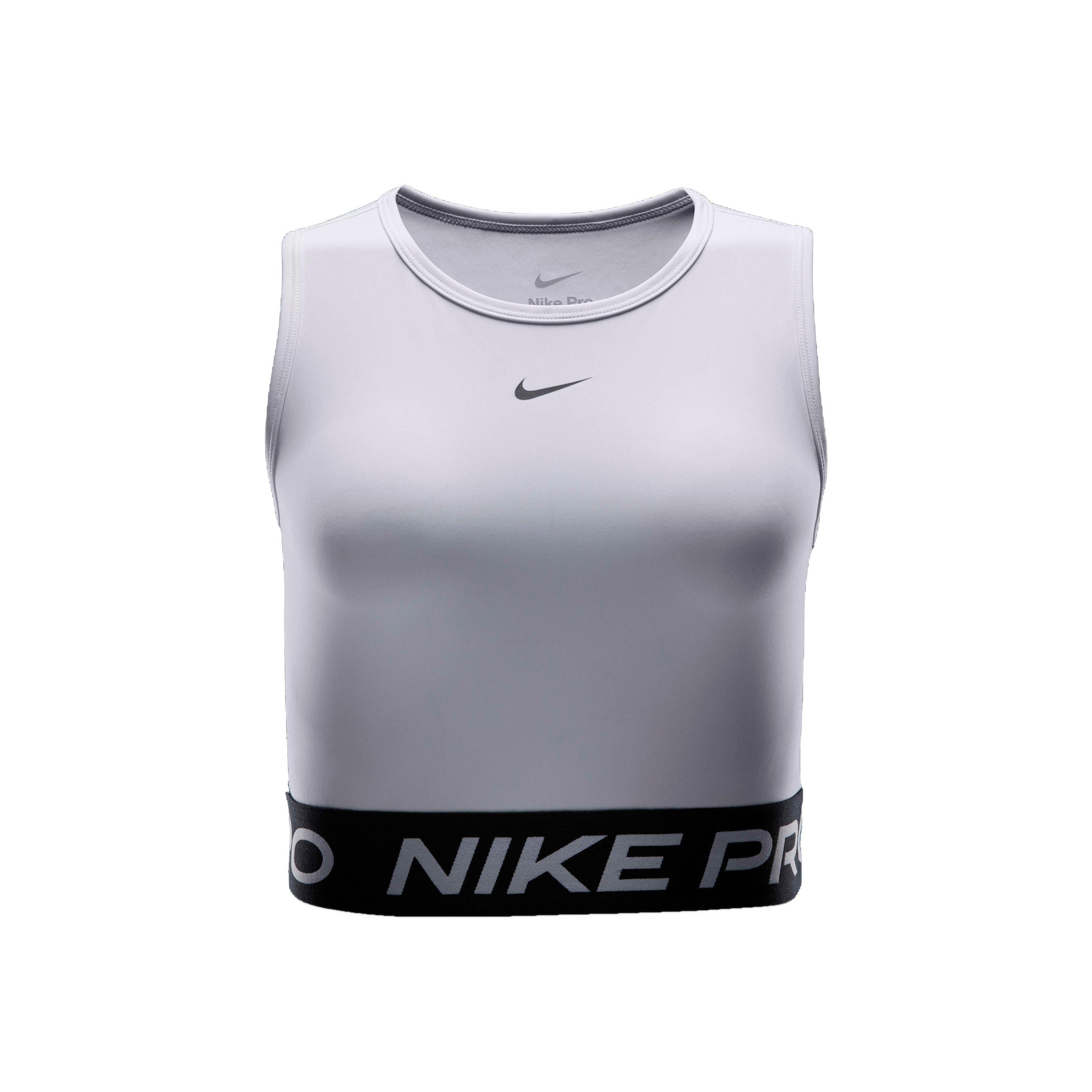 Nike Women's Pro Dri-FIT Cropped Tank Top - White - WHITE Thumbnail View 6