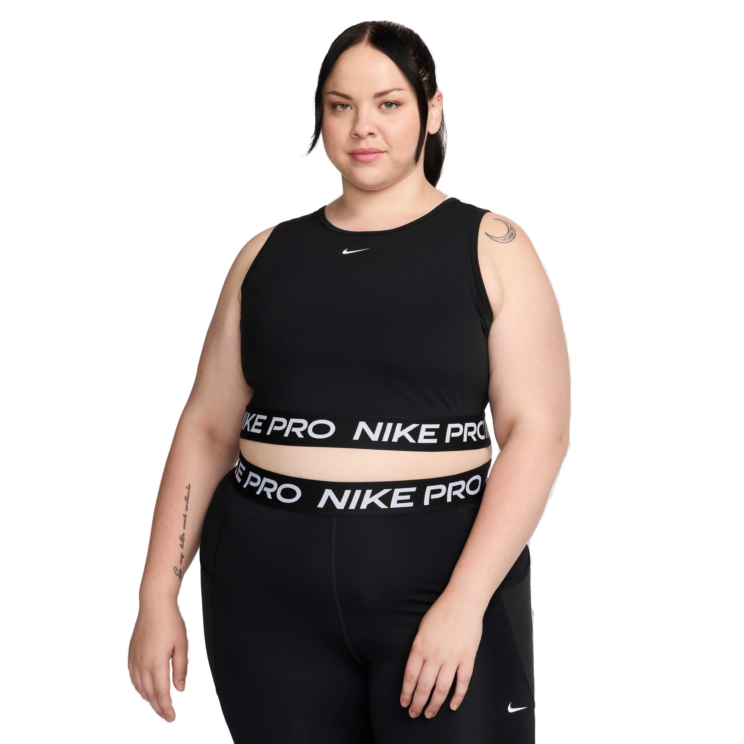 Nike Women's Pro Cropped Dri-FIT Tank Top - Black - BLACK Thumbnail View 1