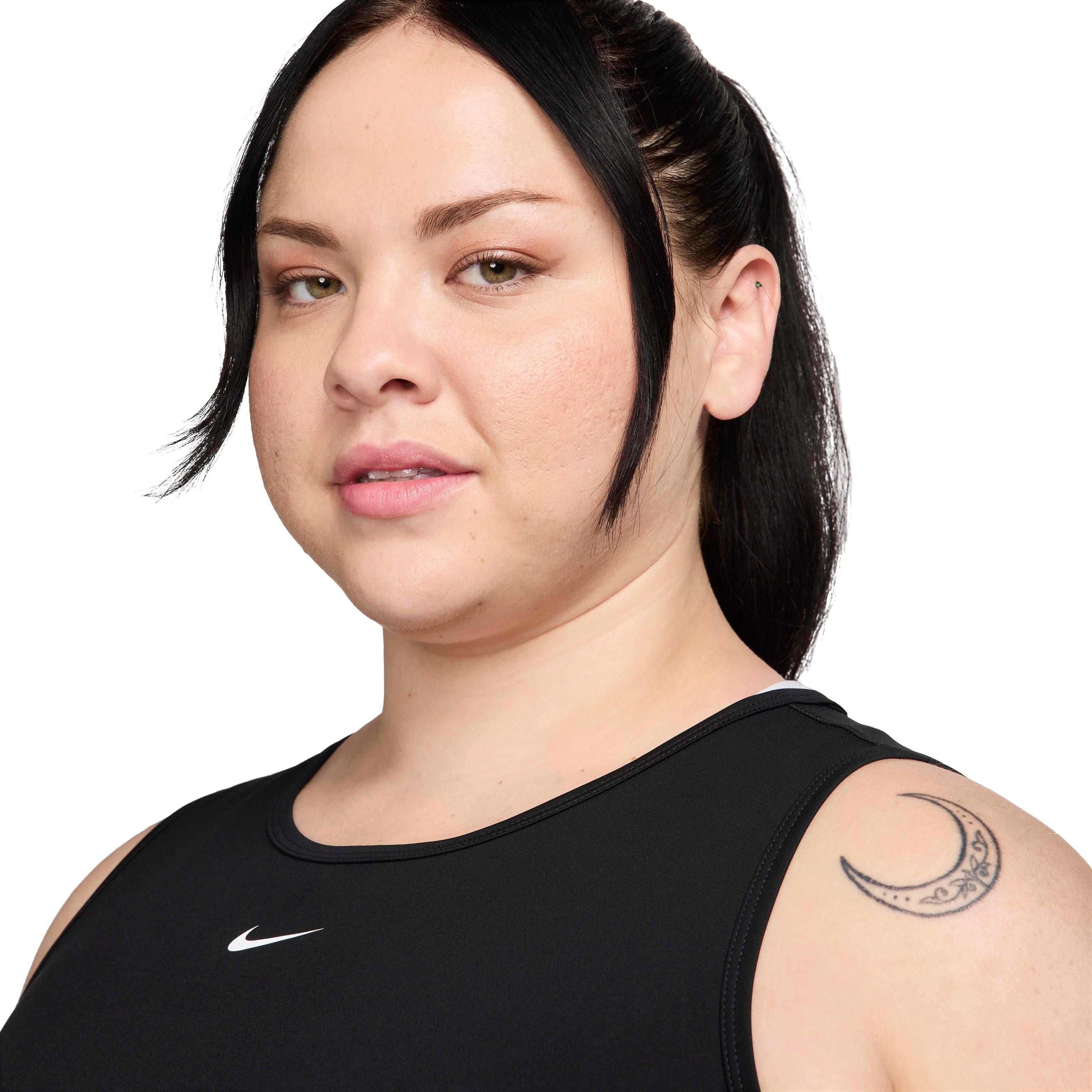 Nike Women's Pro Cropped Dri-FIT Tank Top - Black - BLACK Thumbnail View 3