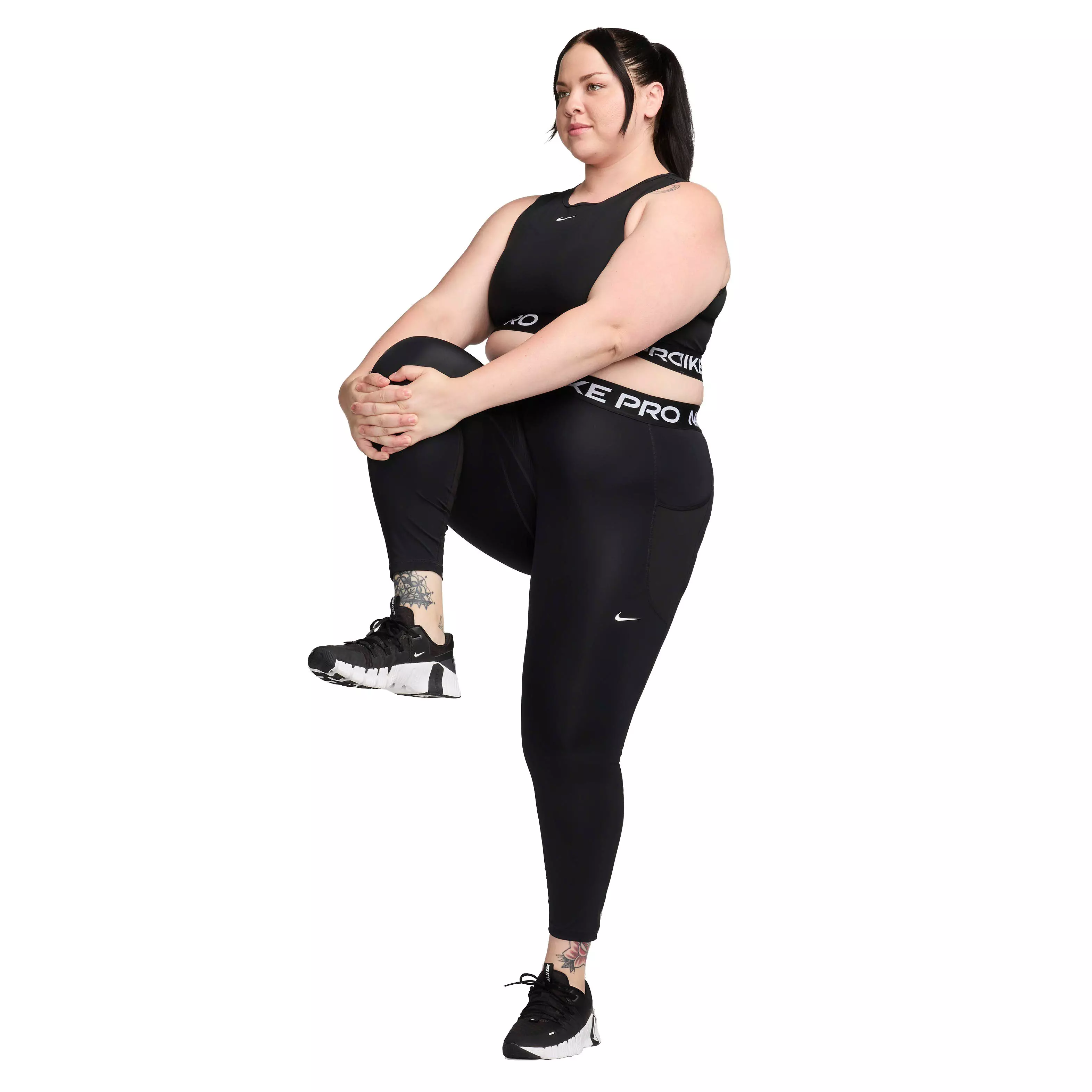 Nike Women's Pro Cropped Dri-FIT Tank Top - Black - BLACK