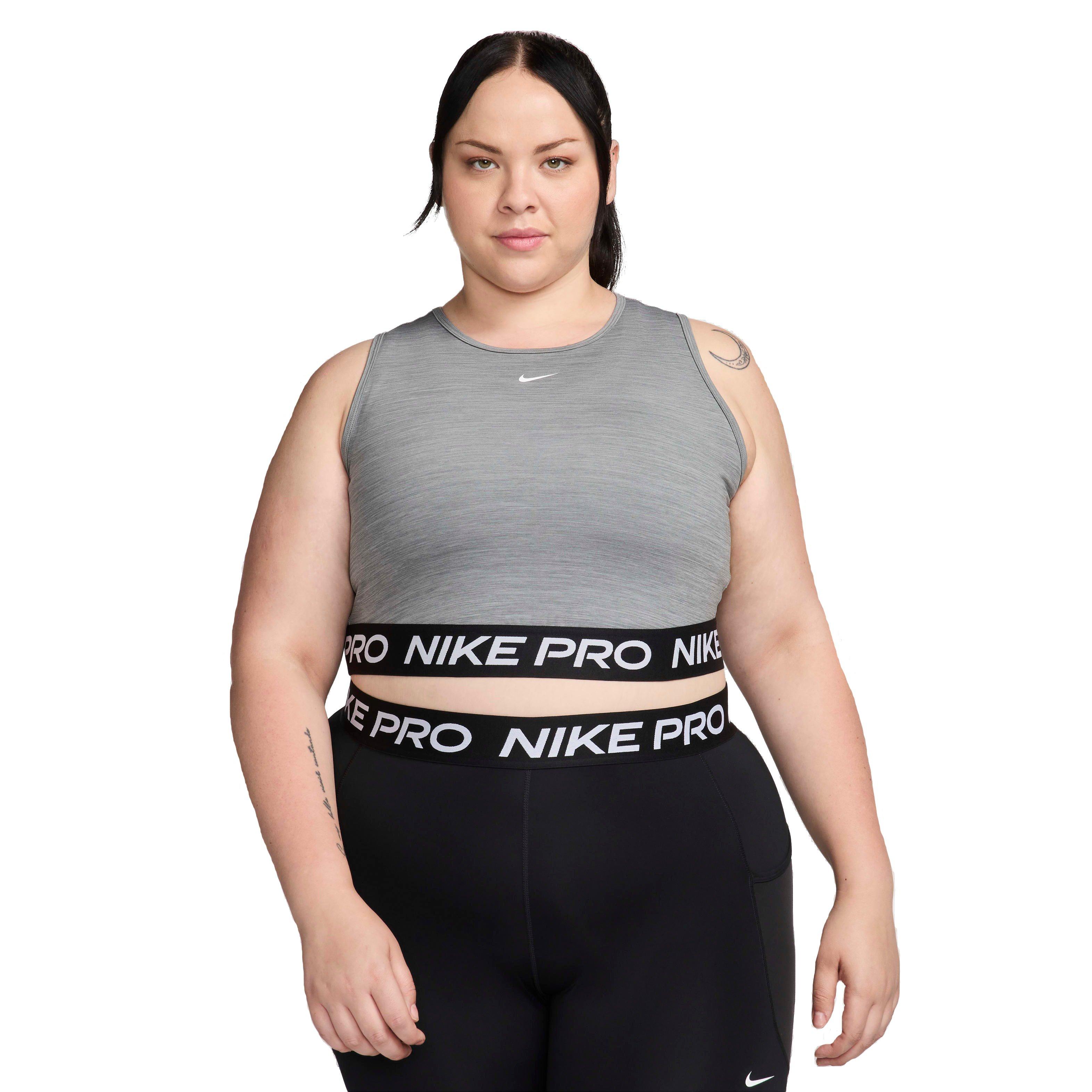 Nike Women's Pro Cropped Dri-FIT Tank Top - Grey - GREY Thumbnail View 1