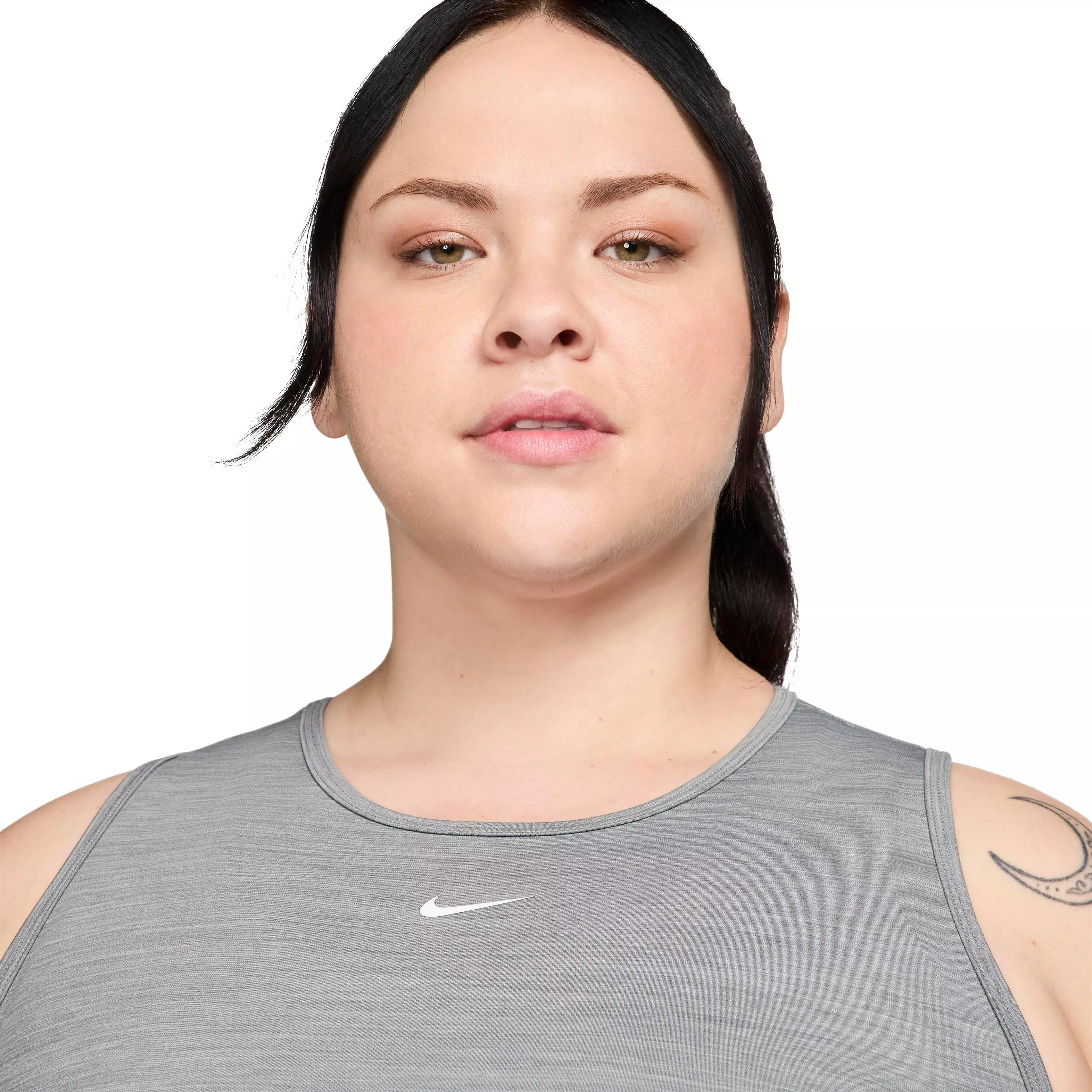 Nike Women's Pro Cropped Dri-FIT Tank Top - Grey - GREY