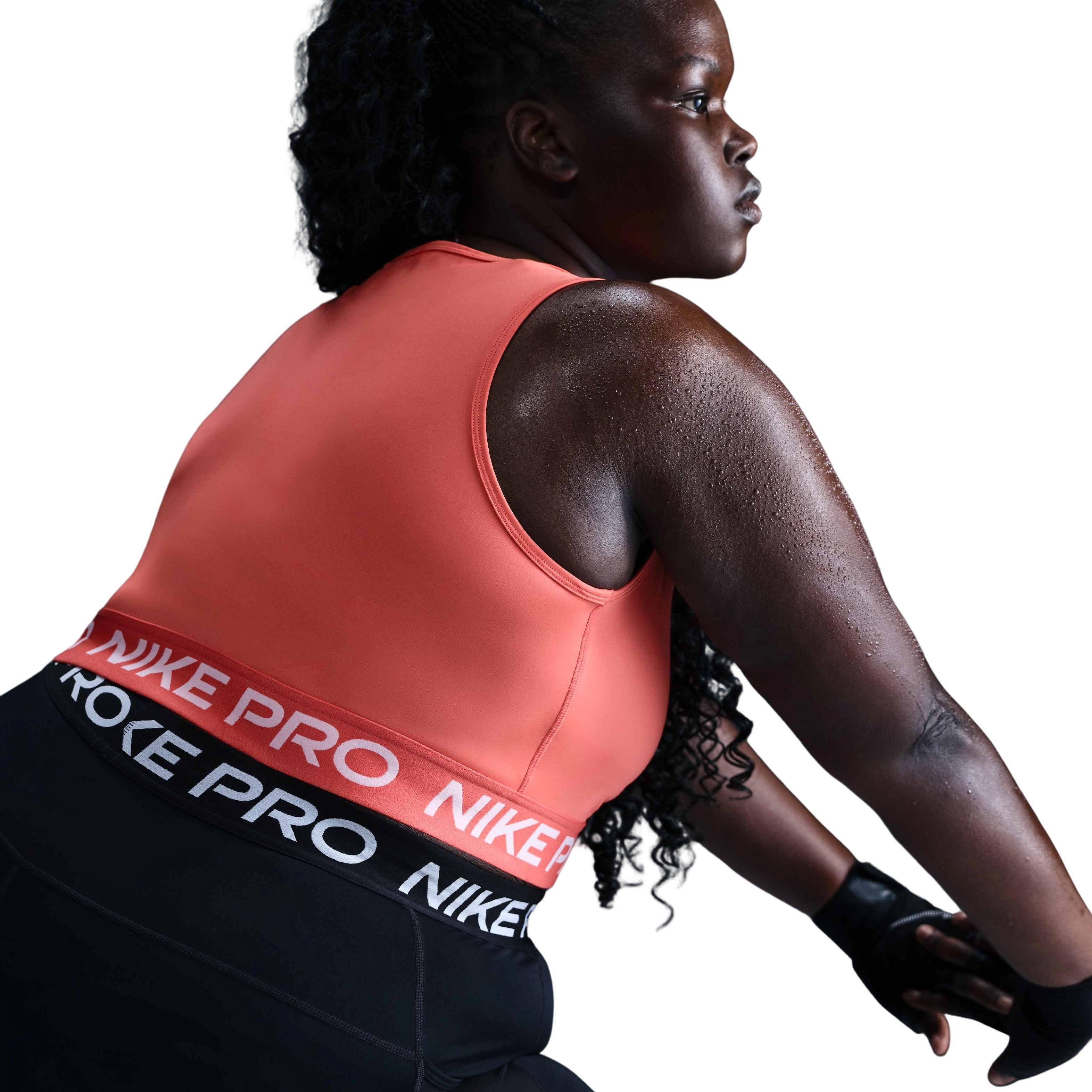 Nike Women's Pro Cropped Dri-FIT Tank Top - Orange - ORANGE Thumbnail View 2