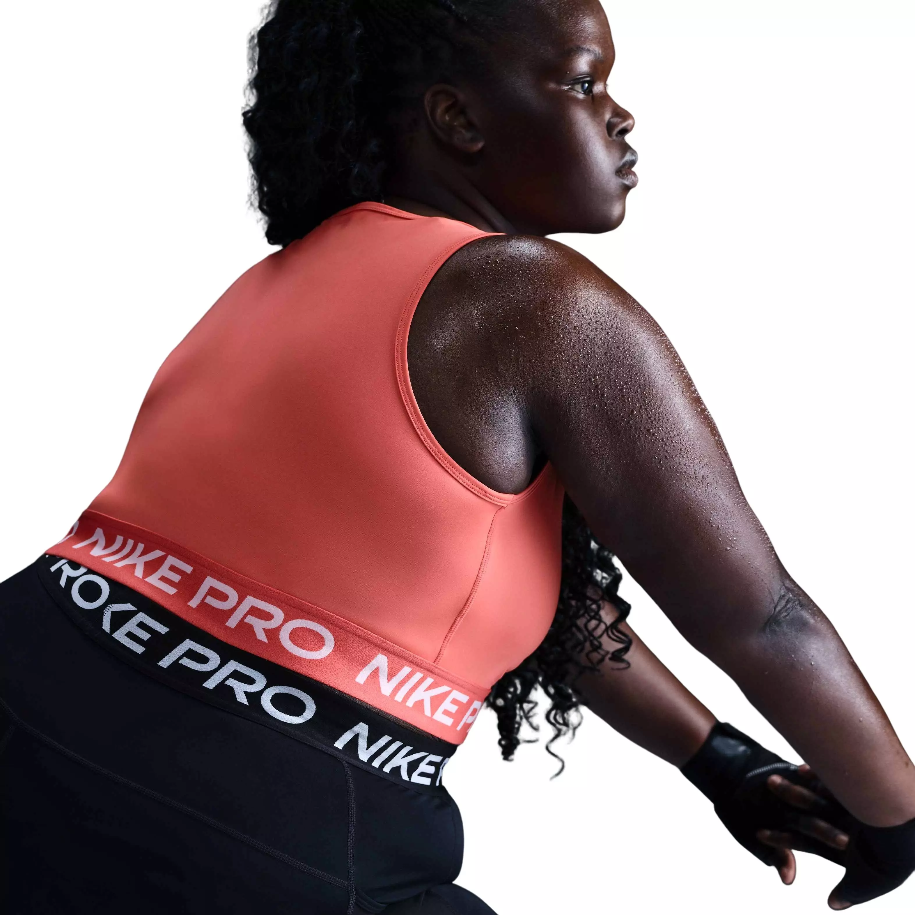 Nike Women's Pro Cropped Dri-FIT Tank Top - Orange - ORANGE