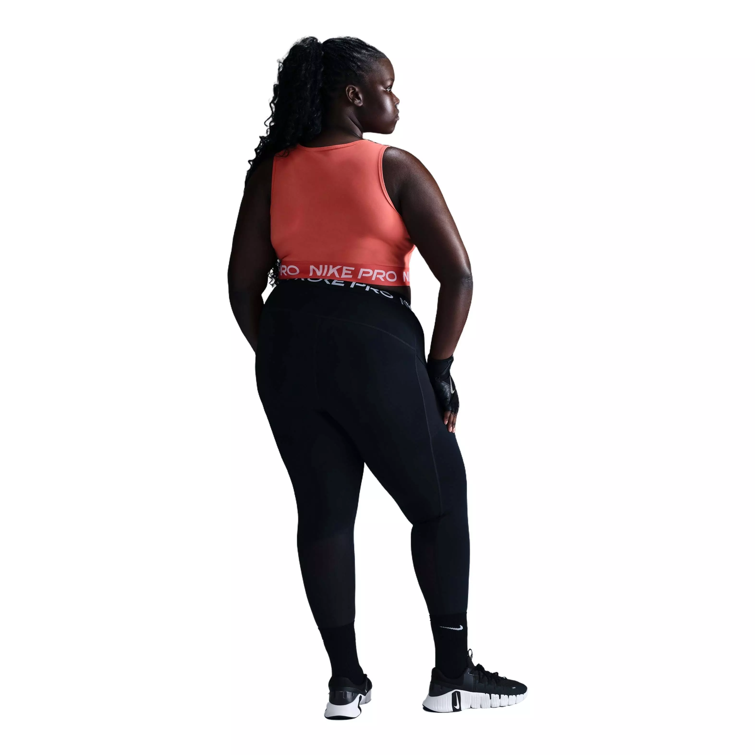 Nike Women's Pro Cropped Dri-FIT Tank Top - Orange - ORANGE