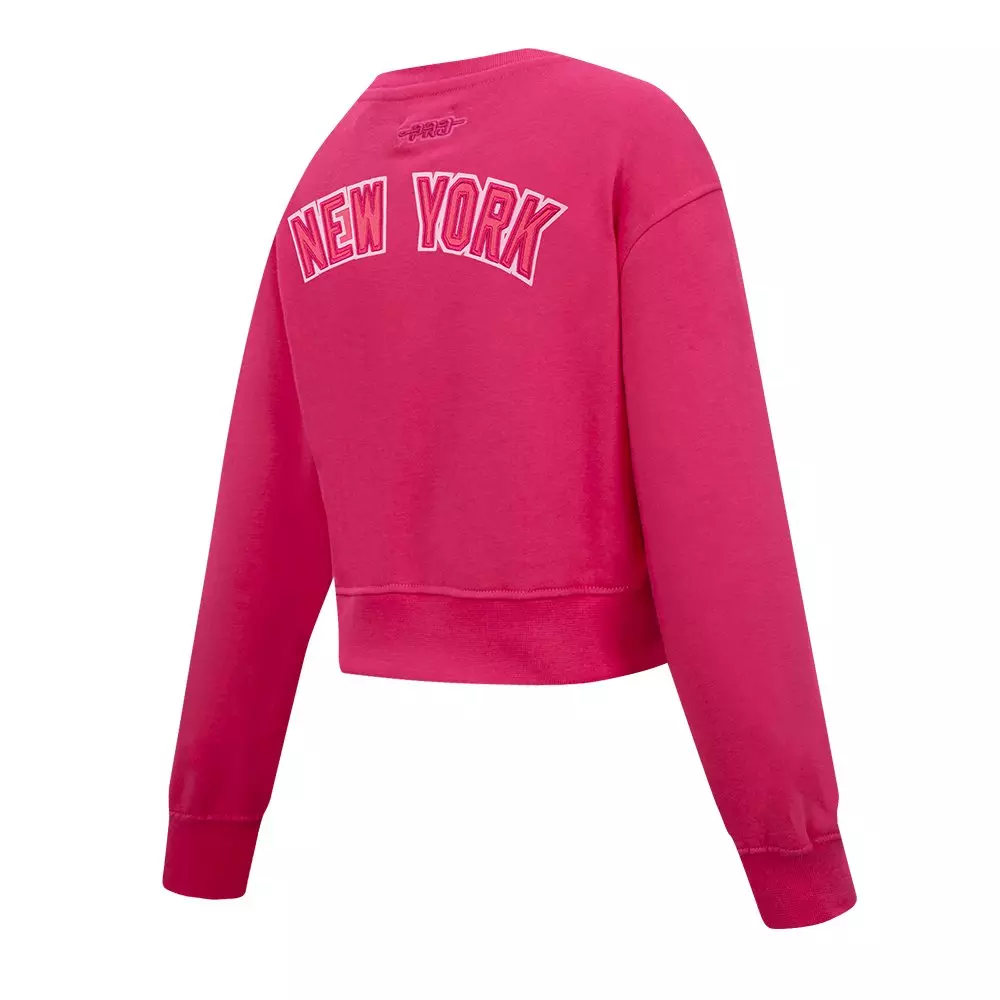 Pro Standard Big Girls' MLB New York Yankees Triple Pink Fleece Crewneck - PINK