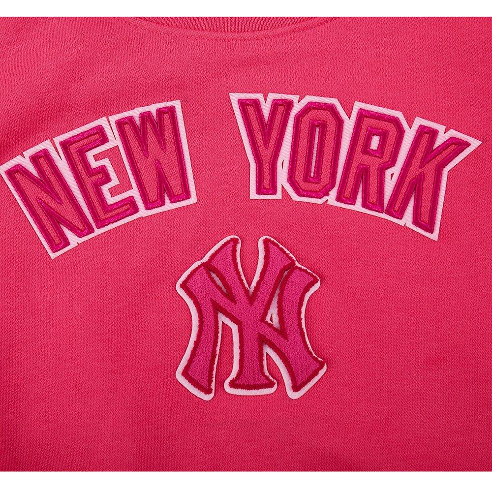 Pro Standard MLB New York Yankees Triple Pink Big Girls' Fleece Crewneck