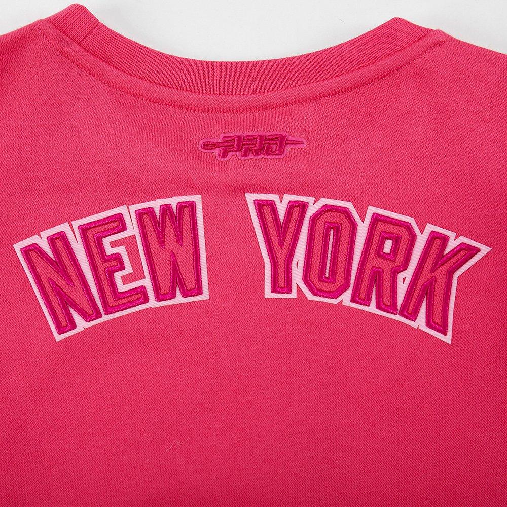 Pro Standard MLB New York Yankees Triple Pink Big Girls' Fleece Crewneck
