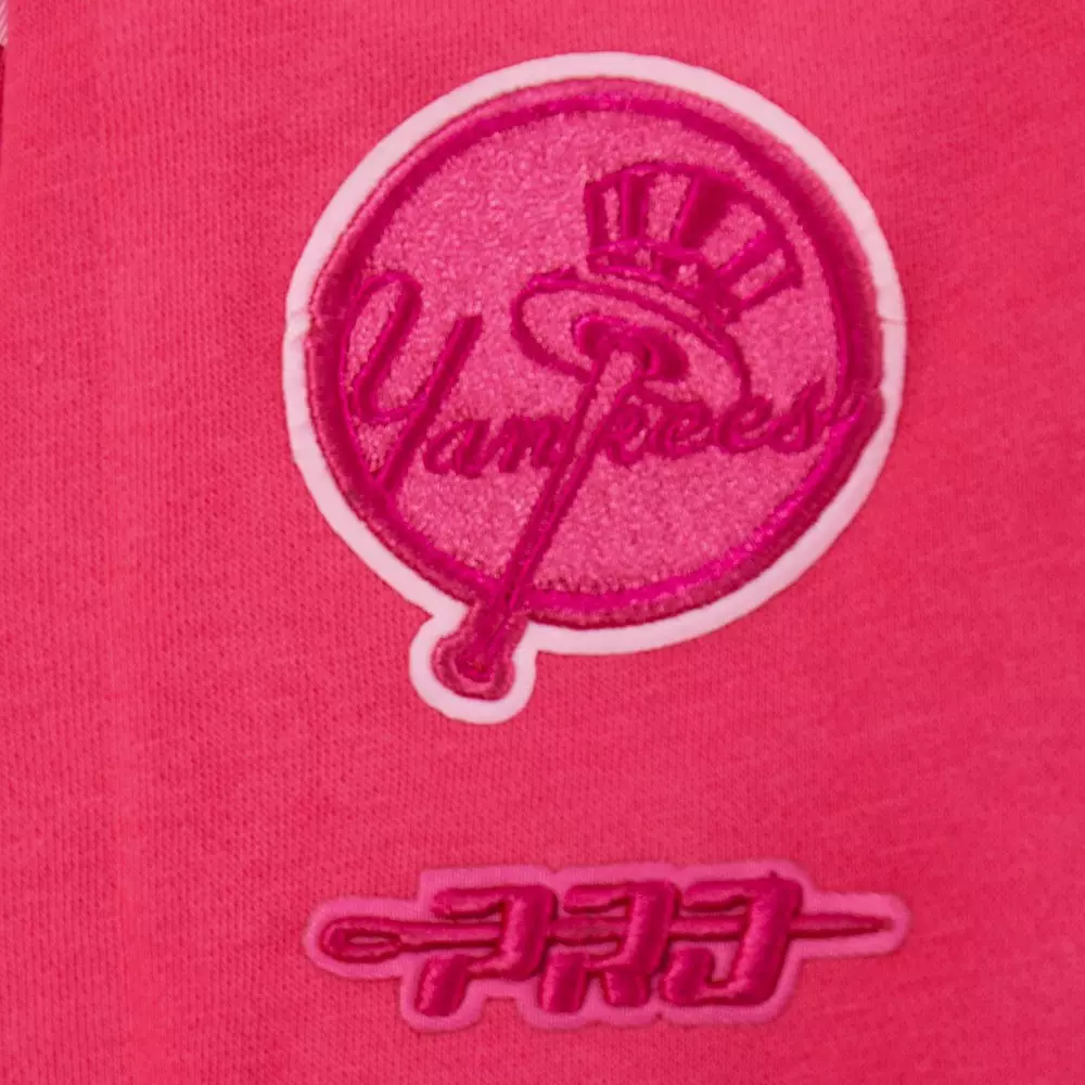 Pro Standard Big Girls' MLB New York Yankees Triple Pink Fleece Crewneck - PINK