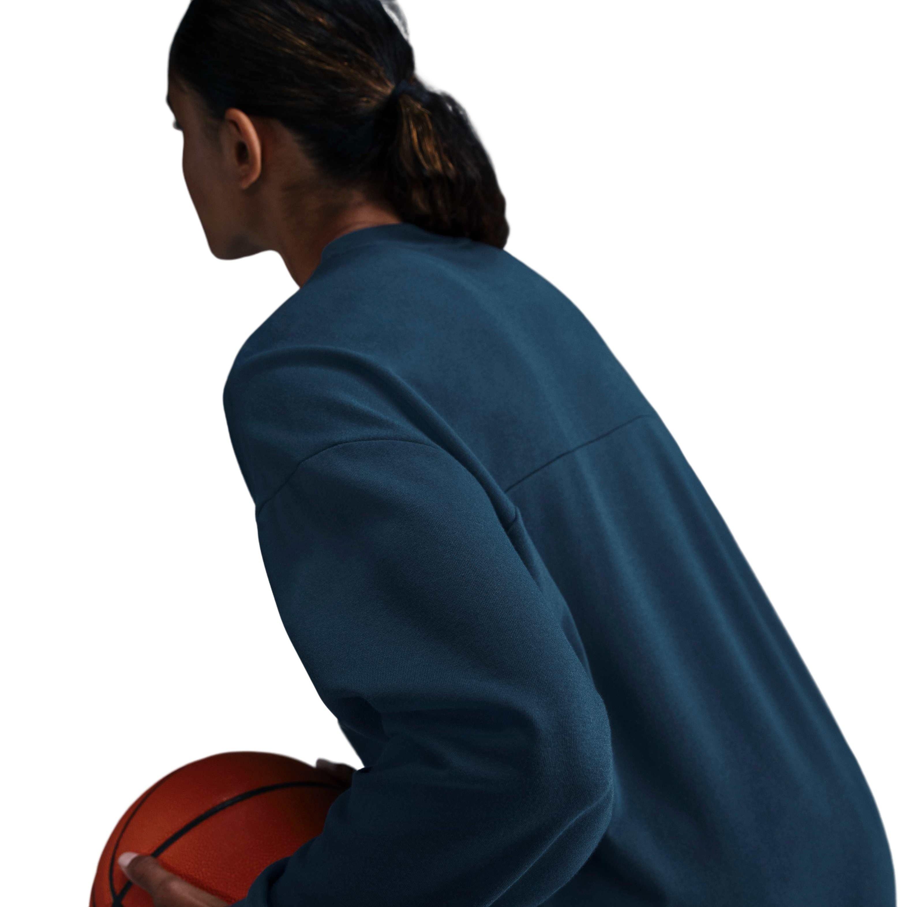 Nike Women's​ Swoosh Fly SSNL Dri-FIT Oversized French Terry Basketball Sweatshirt -Navy - NAVY Thumbnail View 2