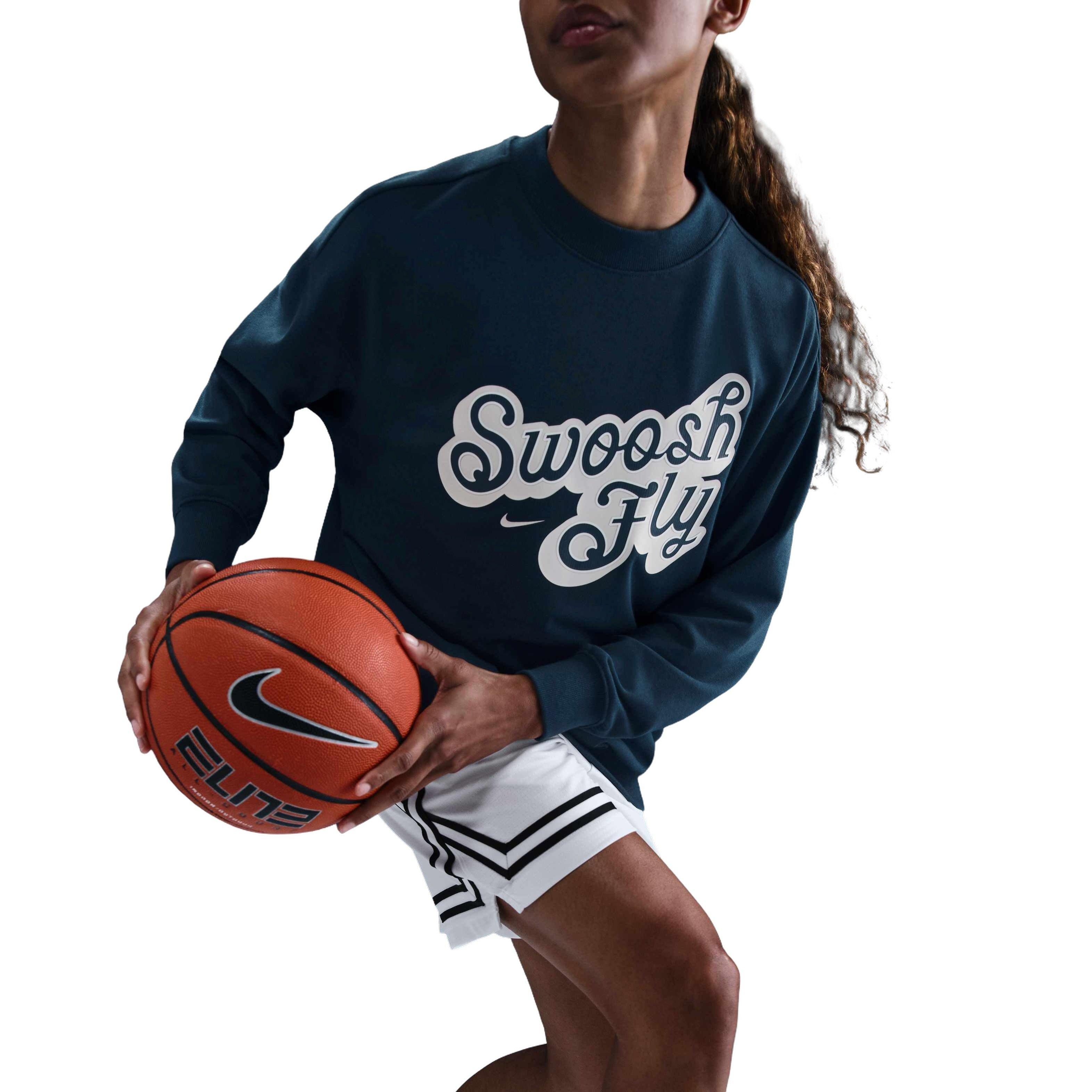 Nike Women's​ Swoosh Fly SSNL Dri-FIT Oversized French Terry Basketball Sweatshirt -Navy - NAVY Thumbnail View 3