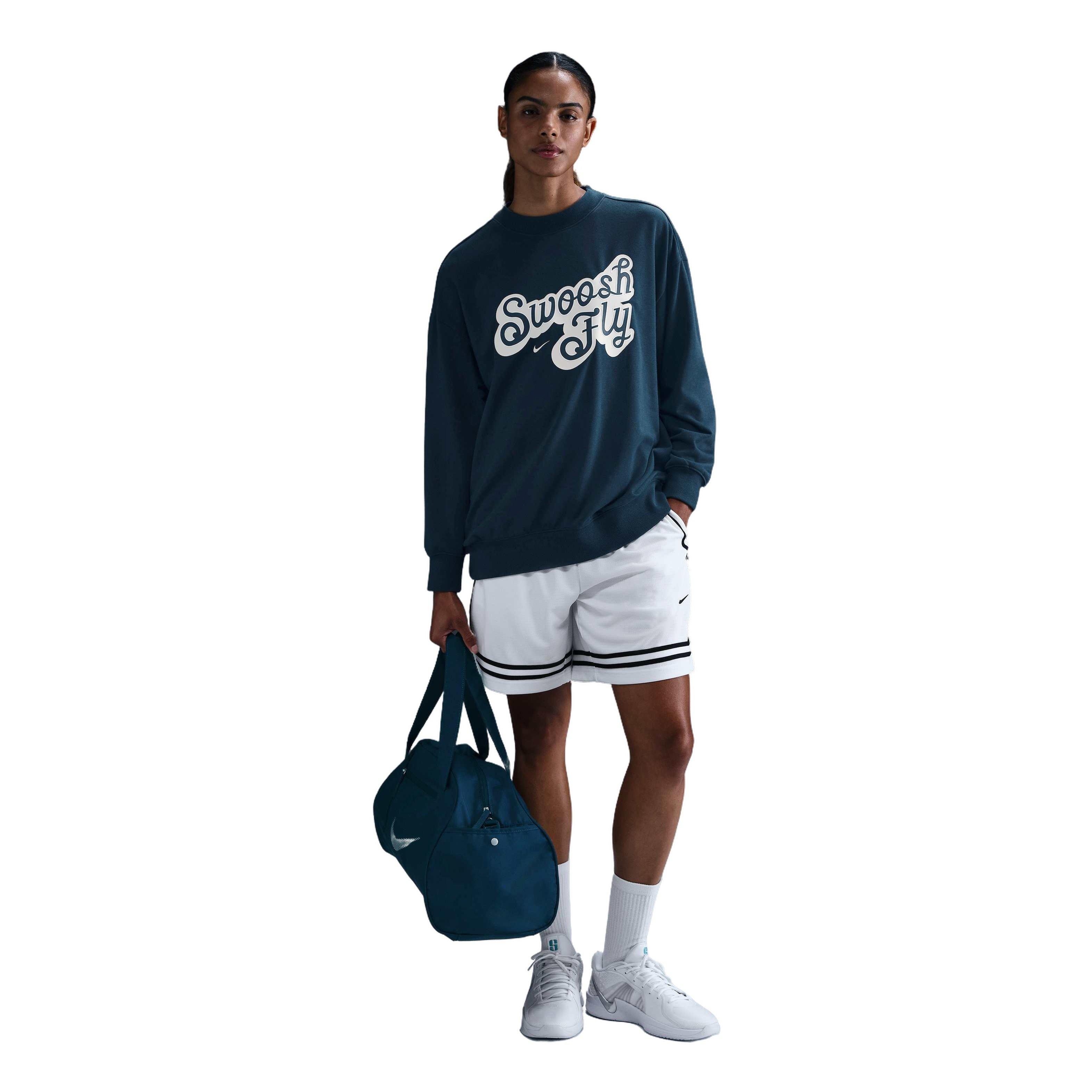 Nike Women's​ Swoosh Fly SSNL Dri-FIT Oversized French Terry Basketball Sweatshirt -Navy - NAVY Thumbnail View 4
