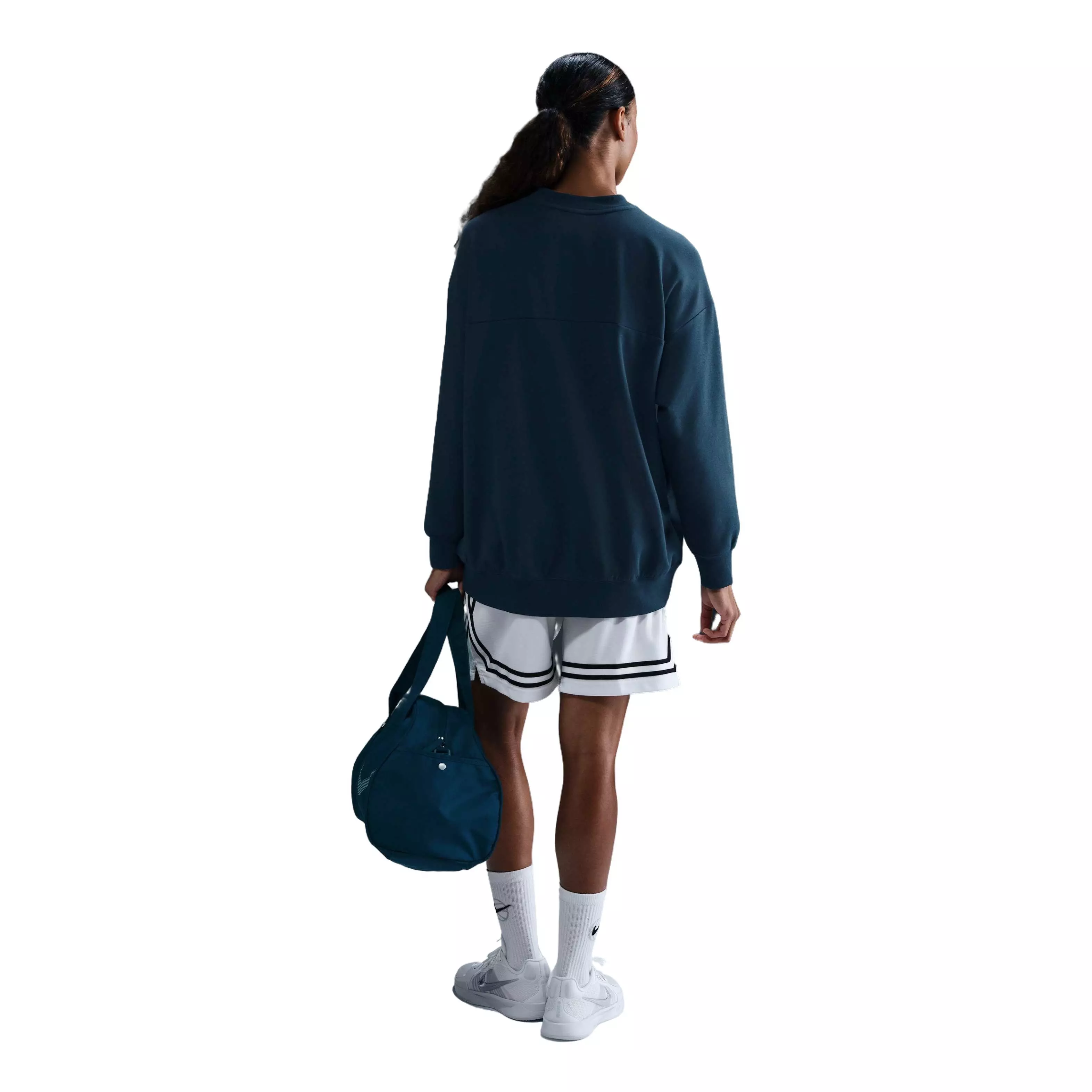 Nike Women's​ Swoosh Fly SSNL Dri-FIT Oversized French Terry Basketball Sweatshirt -Navy - NAVY